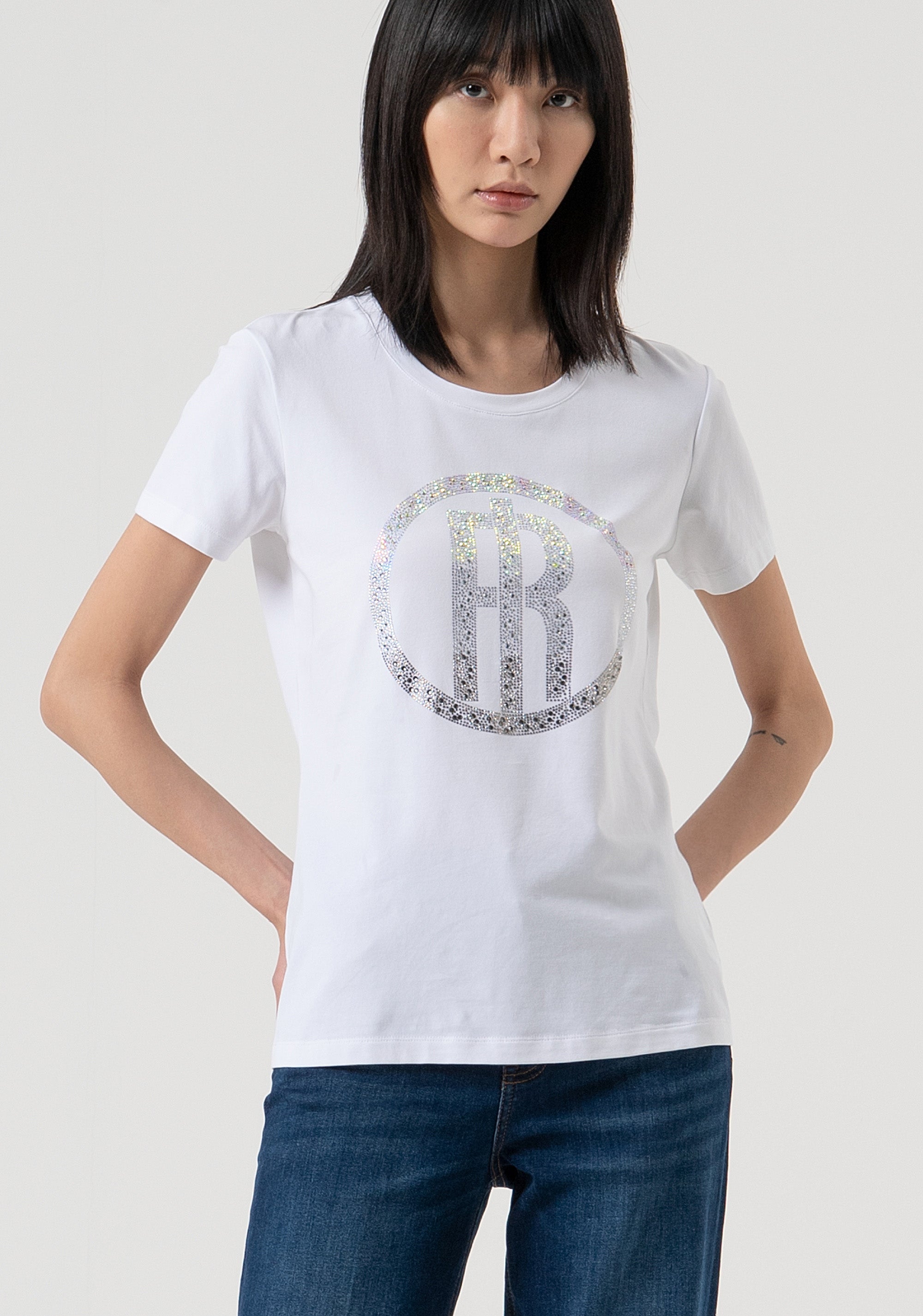 T-shirt regular in jersey di cotone FP25WT3004J40108-278 Fracomina