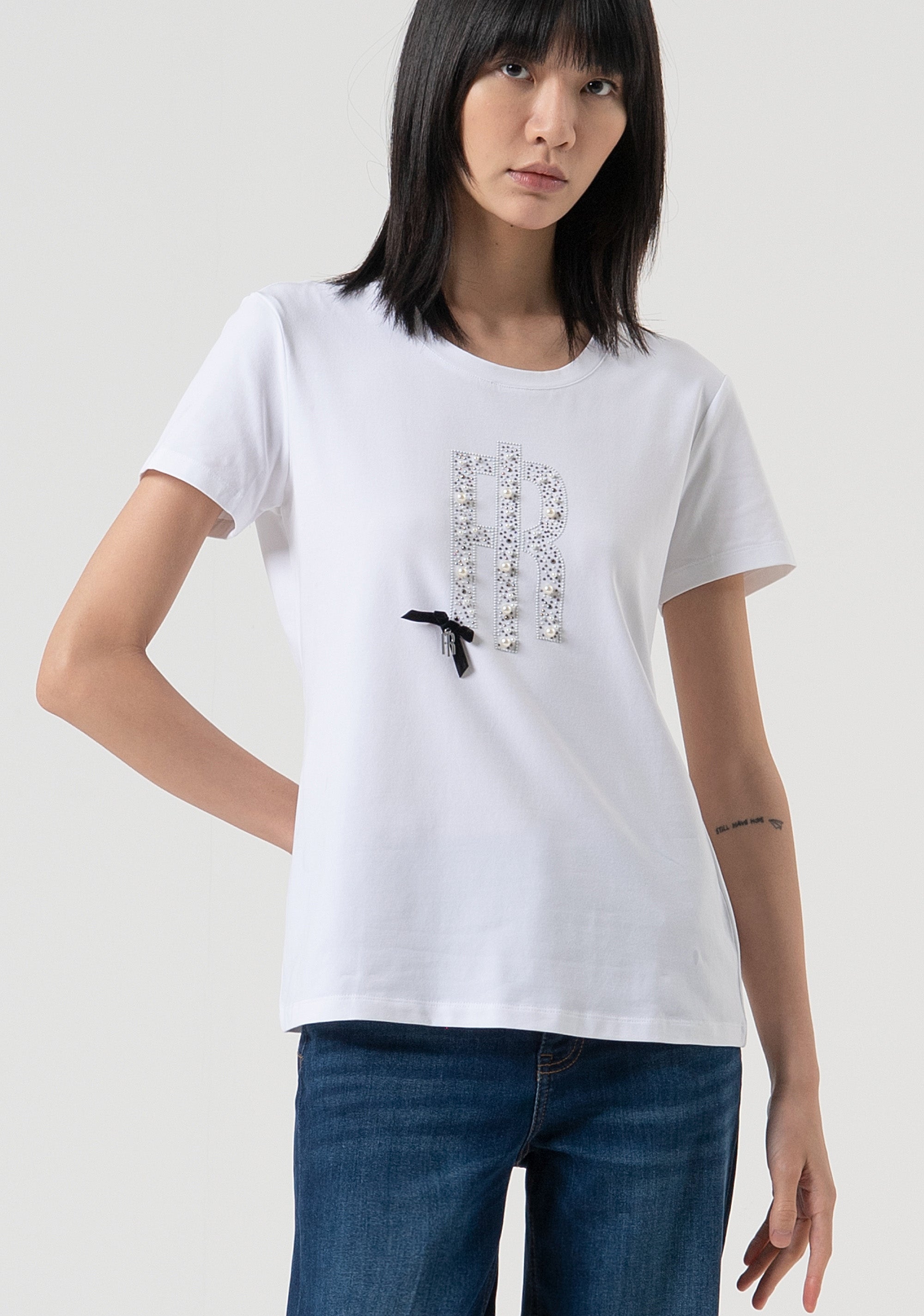 T-shirt regular in jersey di cotone FP25WT3004J401N5-278 Fracomina