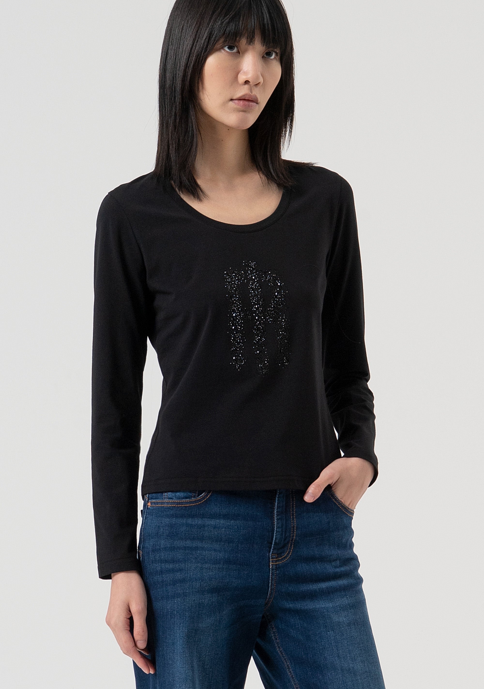 T-shirt slim in jersey di cotone FP25WT3020J401N5-053 Fracomina