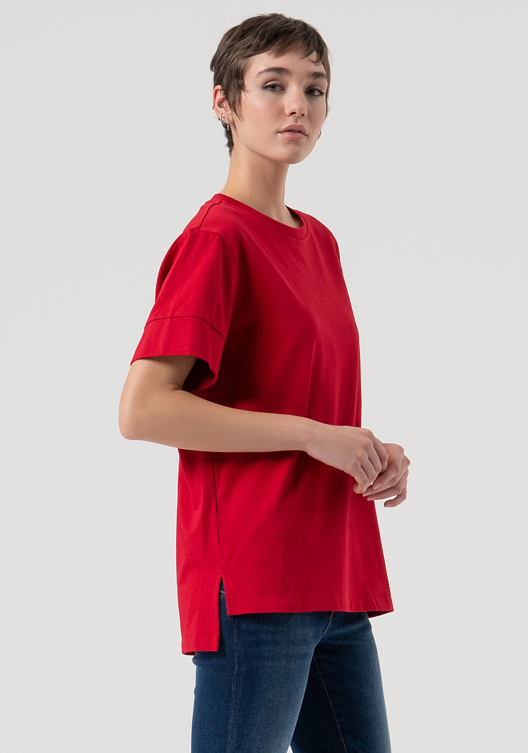 T-shirt loose fit in cotone FP25WT3057J40101-T51 Fracomina
