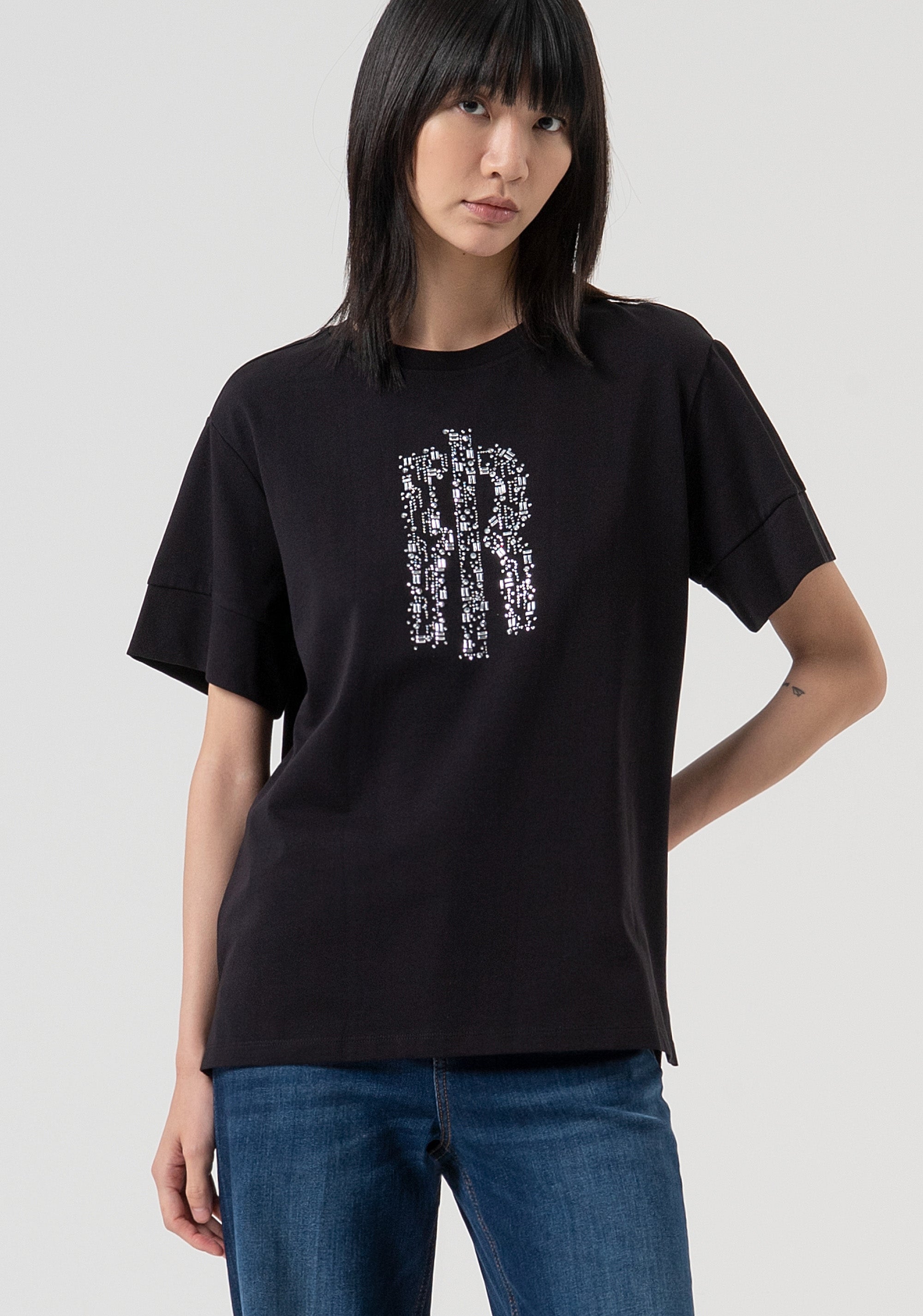 T-shirt over in jersey di cotone FP25WT3057J401N5-053 Fracomina