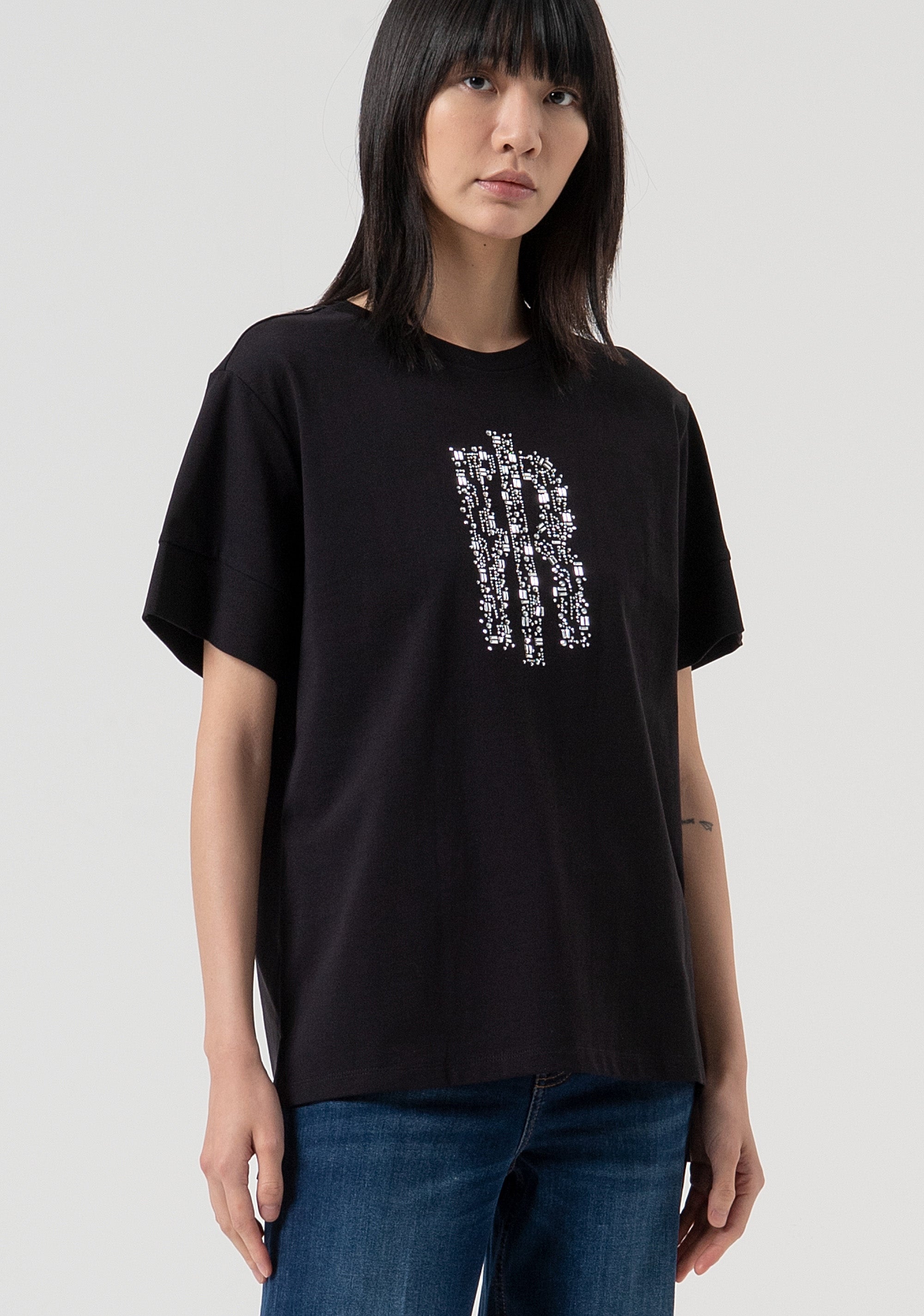 T-shirt over in jersey di cotone FP25WT3057J401N5-053 Fracomina