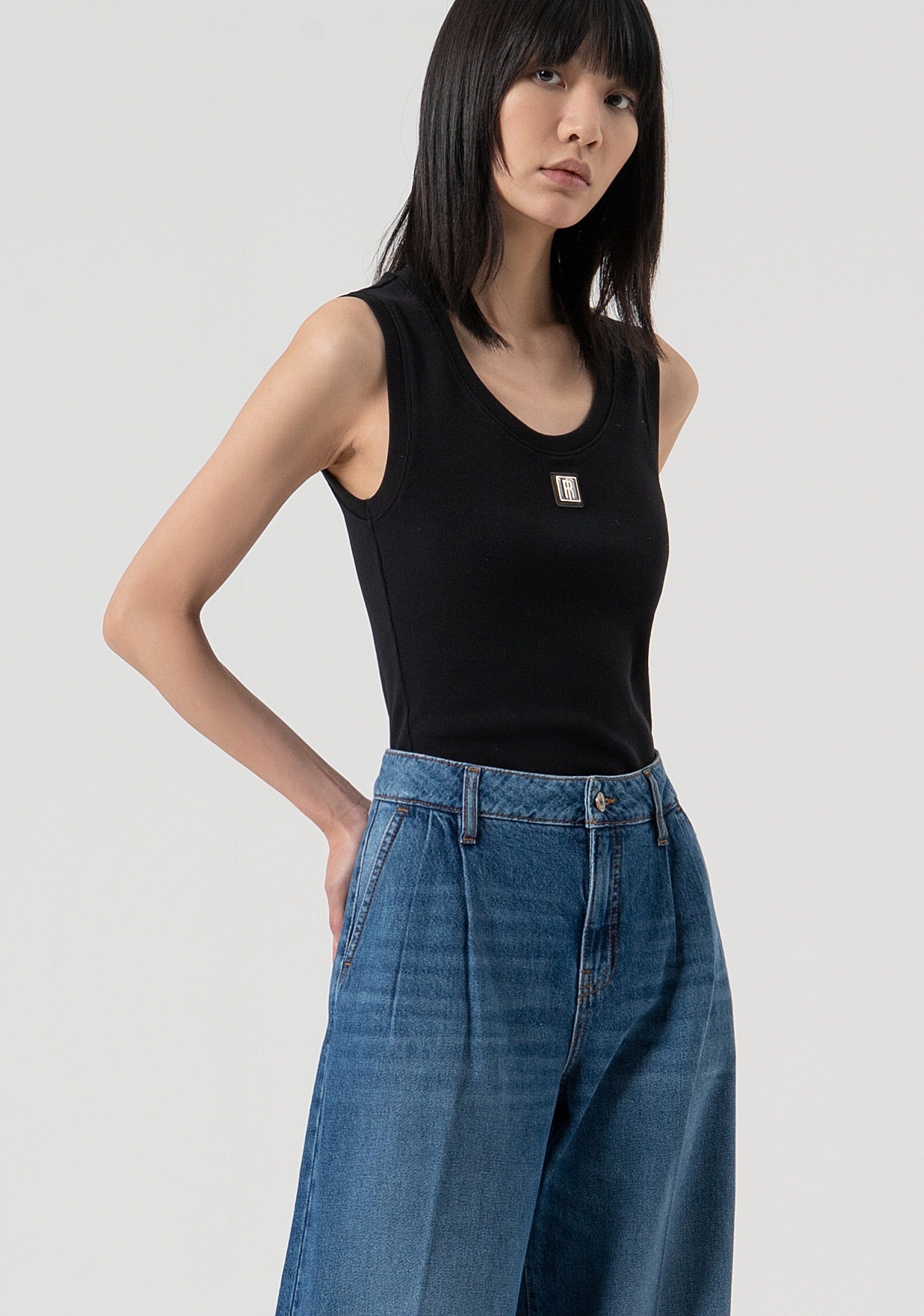 Jeans flare in denim con lavaggio stone wash FP25WV3016D41993-349 Fracomina