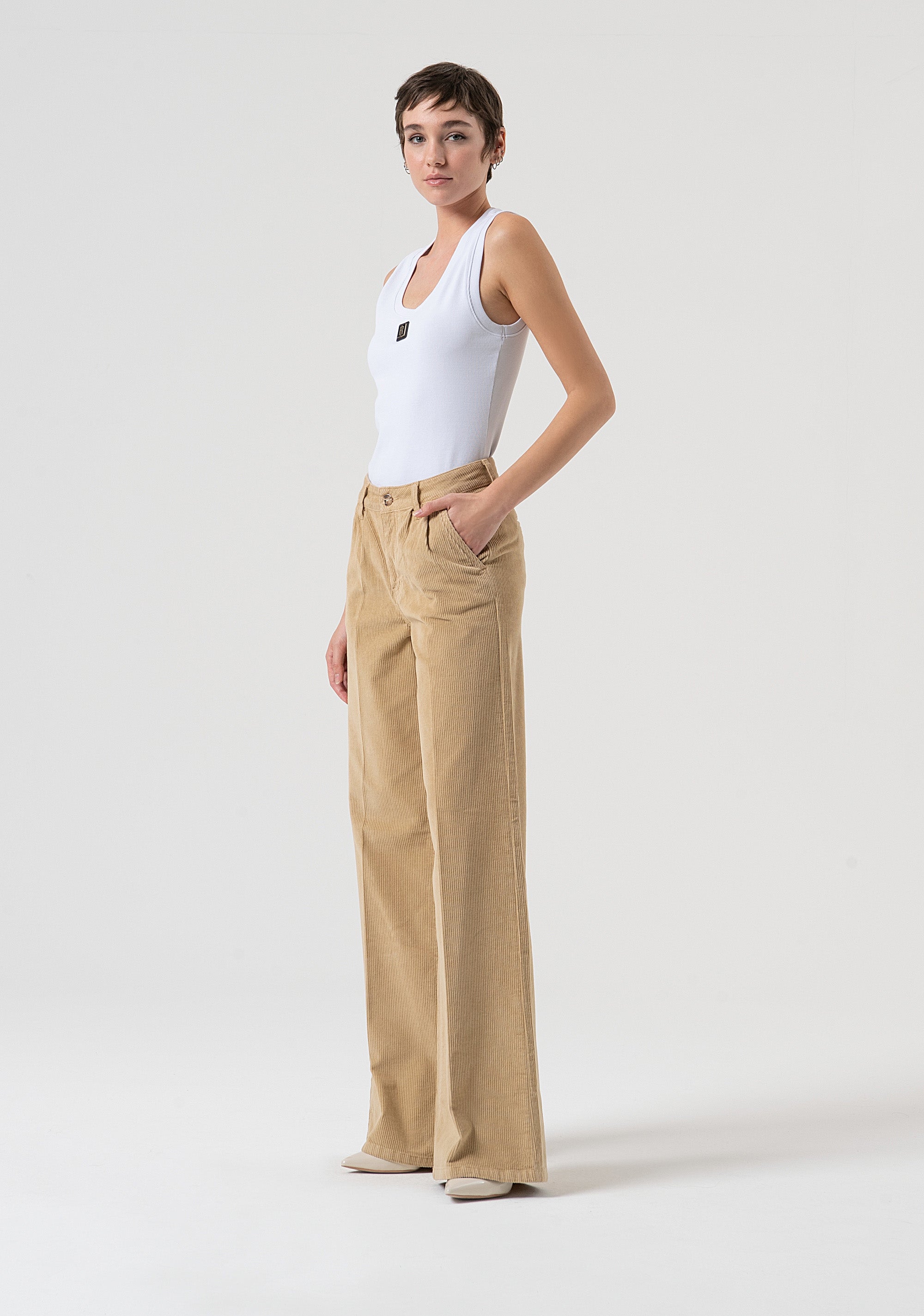 Pantaloni a palazzo in velluto FP25WV3016W56701-L20 Fracomina