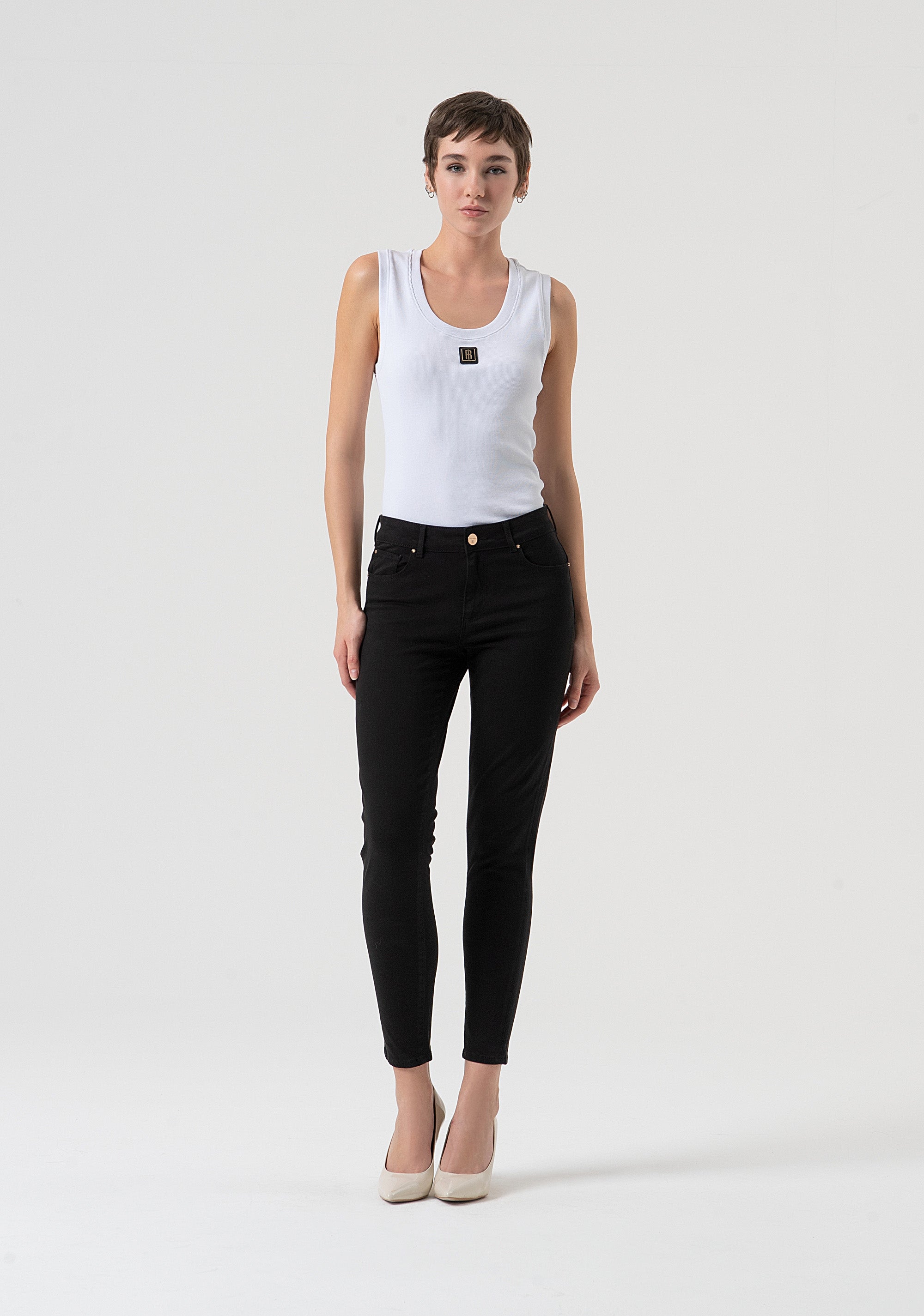 Jeans slim effetto push up in raso FP25WV8000W72001-053 Fracomina
