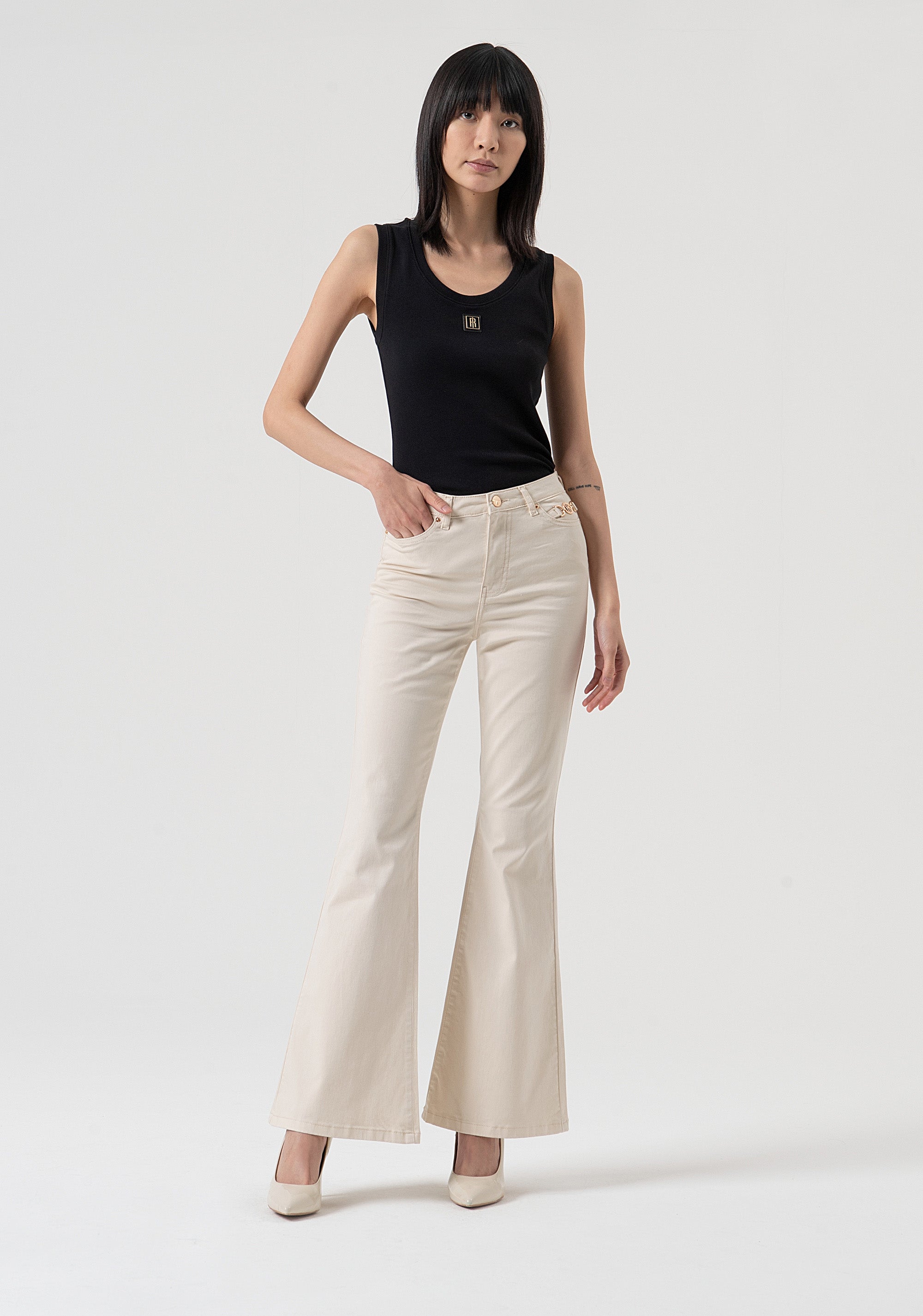 Jeans bootcut in raso FP25WVA012W72001-508 Fracomina