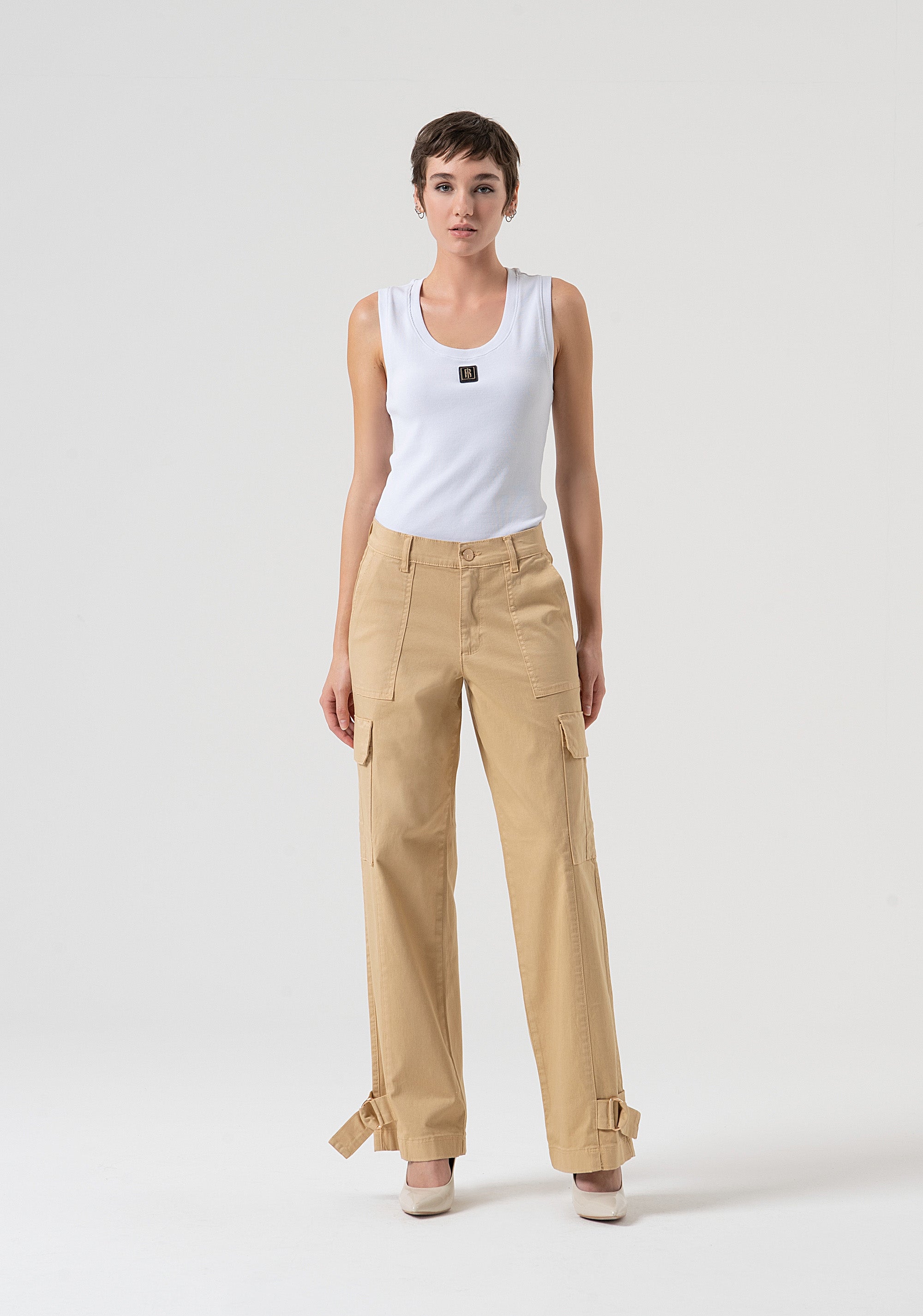 Pantalone cargo in raso FP25WVC004W72001-L20 Fracomina