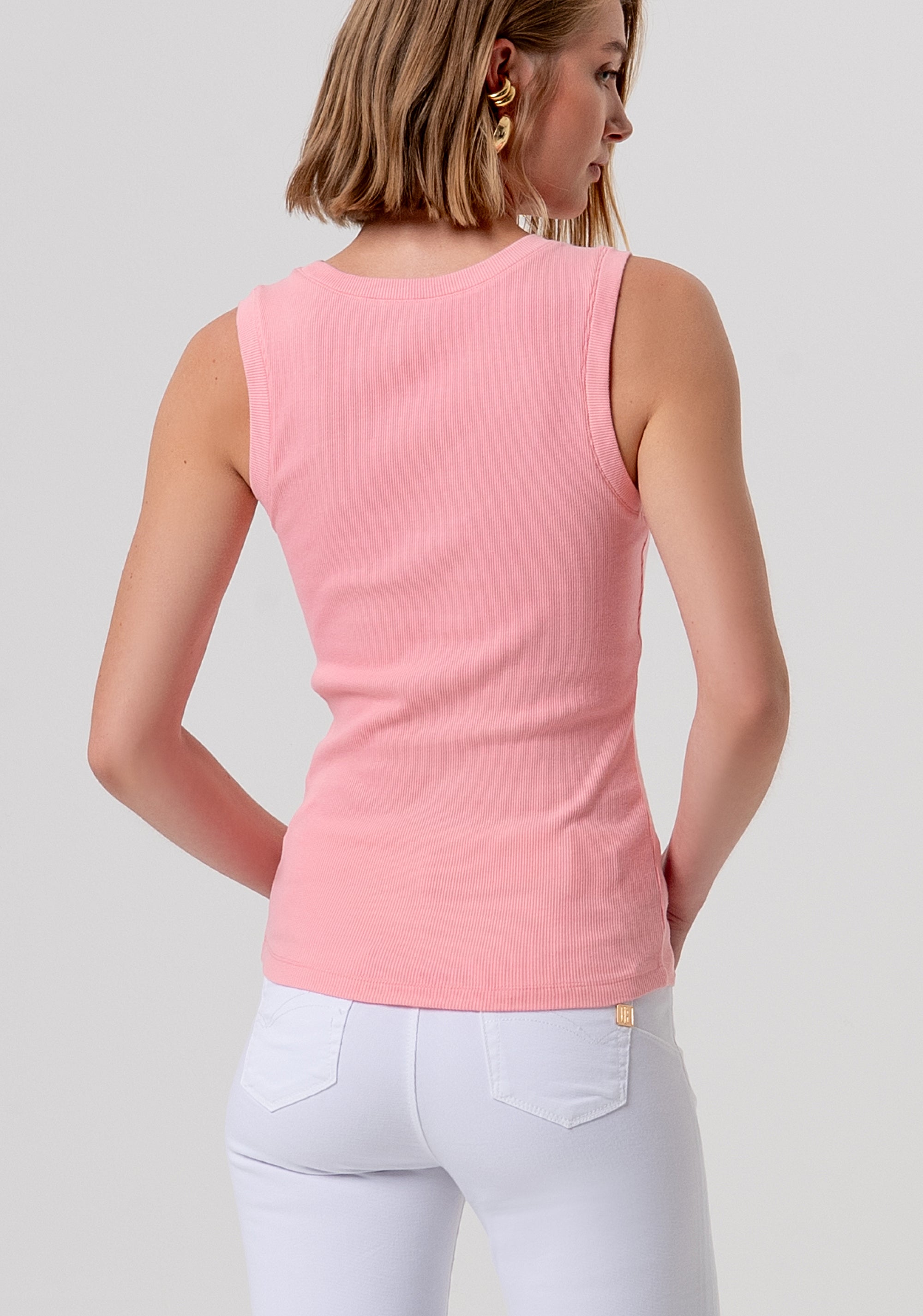 Top senza maniche aderente a costine FP26ST2001J40101-107 Fracomina