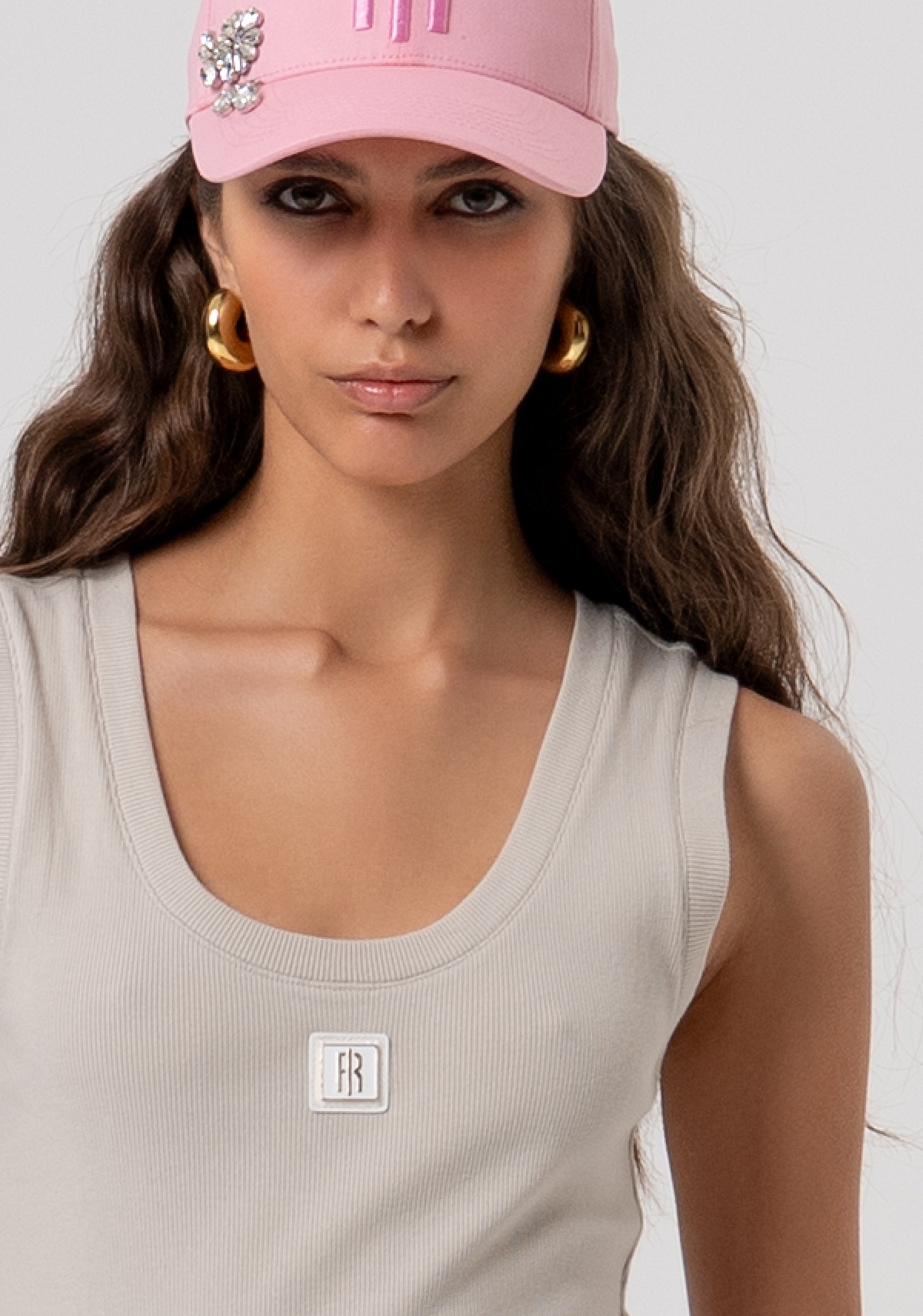 Top senza maniche aderente a costine FP26ST2001J40101-251 Fracomina