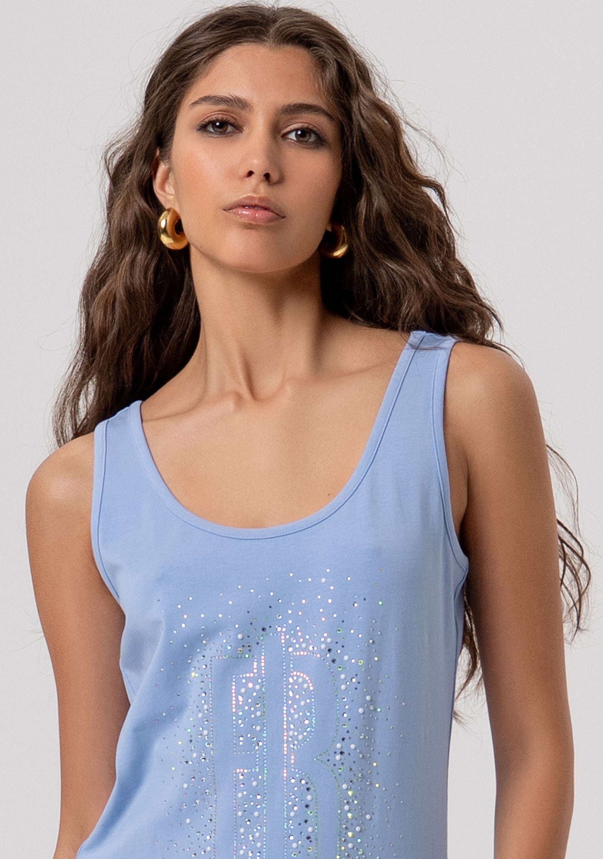 Top senza maniche in jersey di cotone FP26ST2010J401N5-175 Fracomina