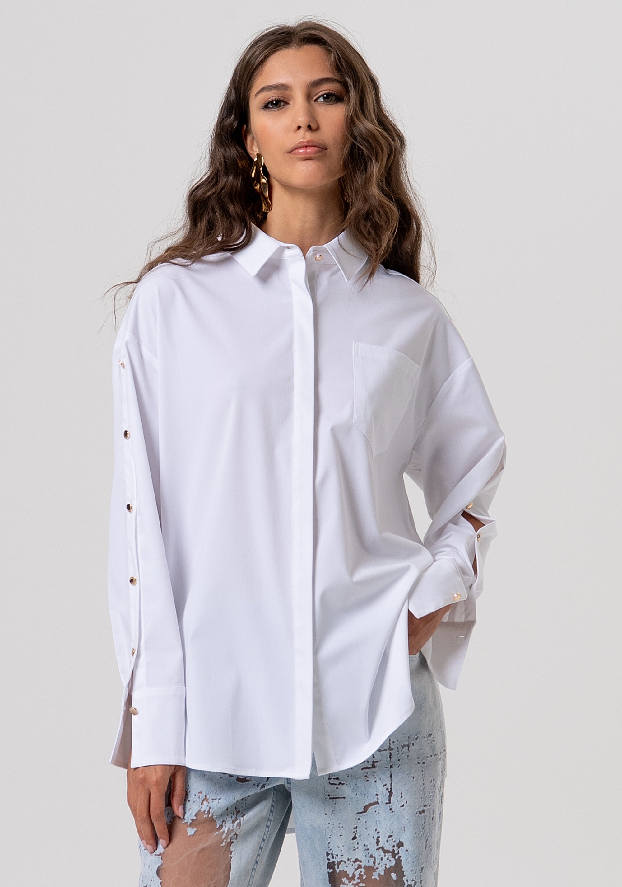 Camicia over in popeline FP26ST6005W83301-278 Fracomina