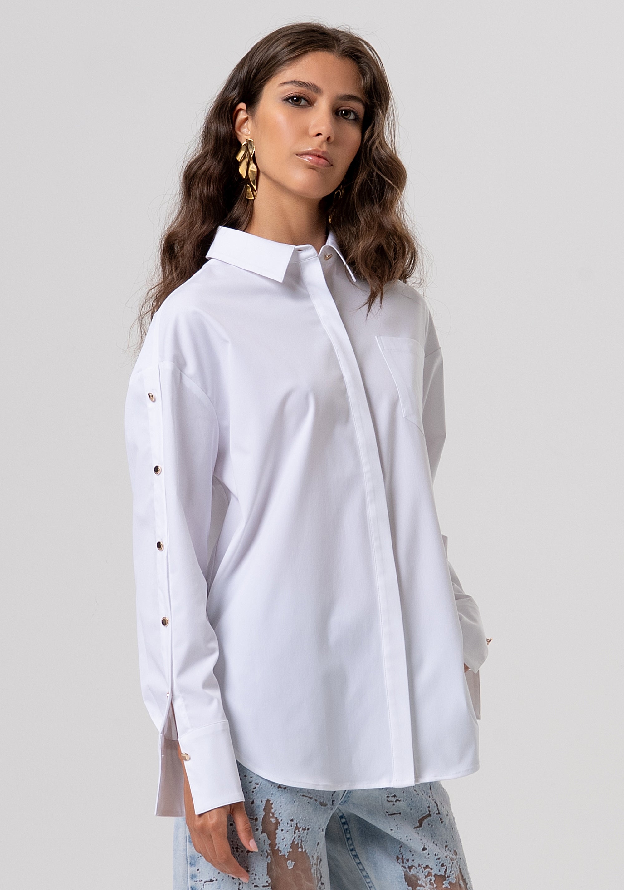 Camicia over in popeline FP26ST6005W83301-278 Fracomina