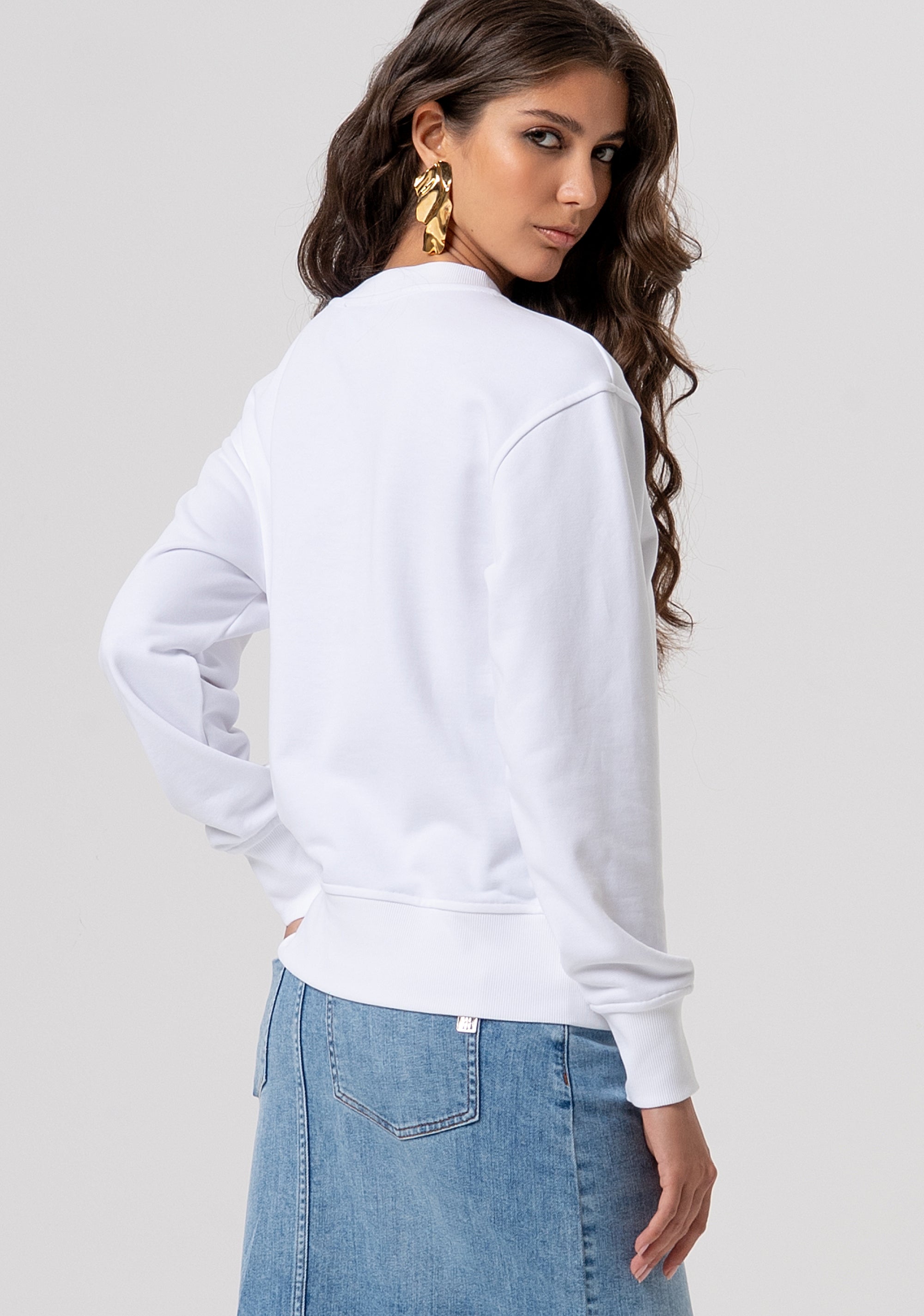 Felpa regular con logo con strass FP26ST9007F40901-278 Fracomina