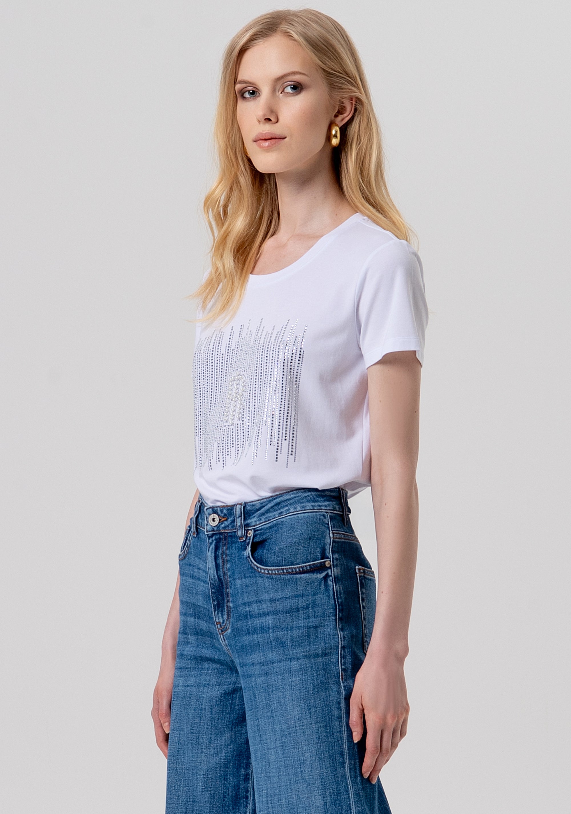 Jeans flare in denim con lavaggio medio FP26SV3015D45093-349 Fracomina