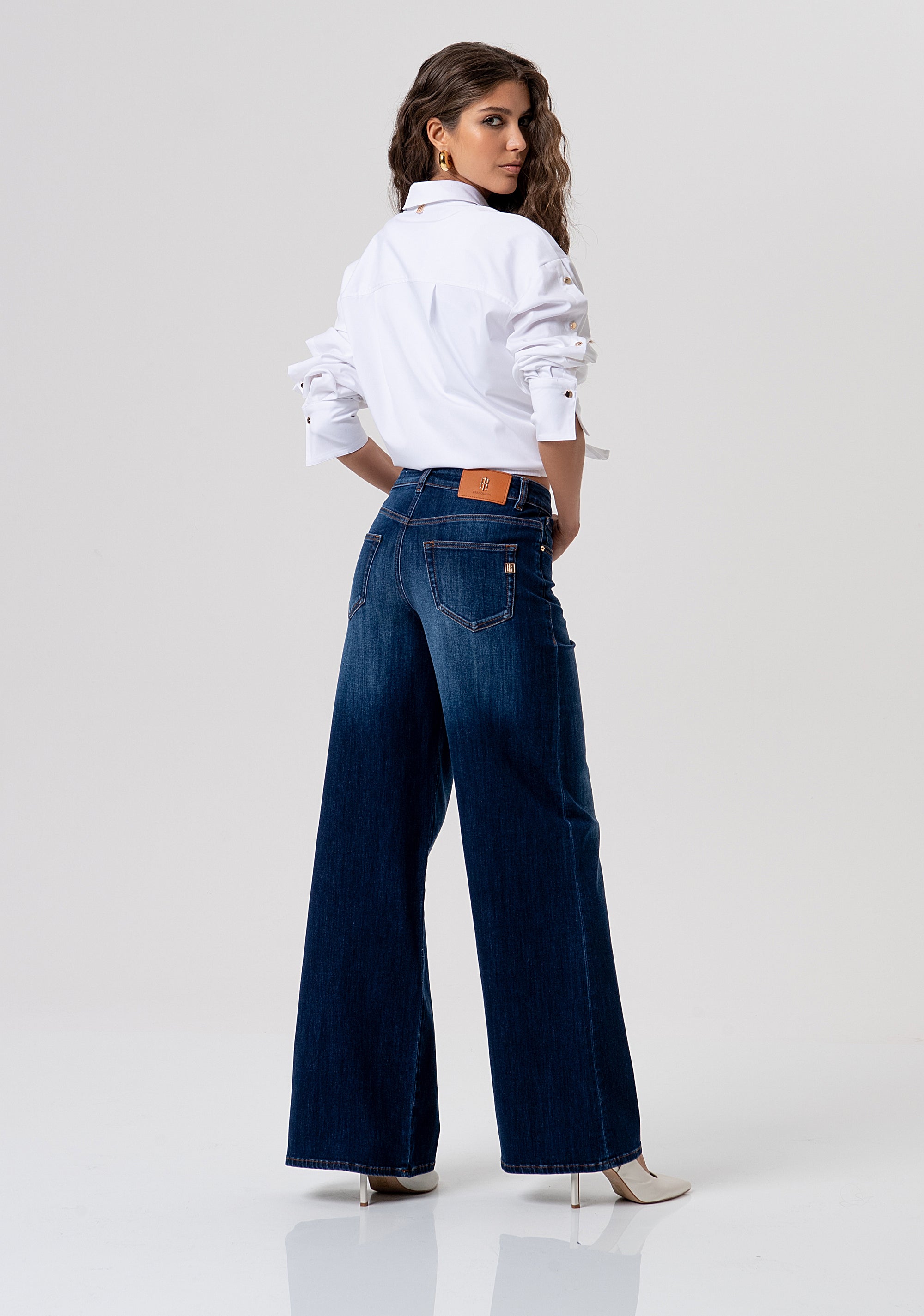 Jeans flare in denim con lavaggio medio FP26SV3015D46401-117 Fracomina