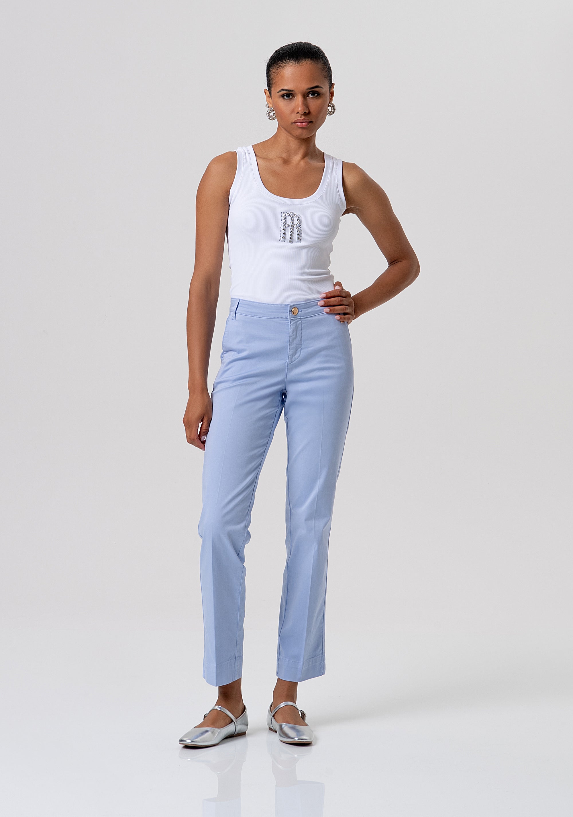 Pantalone regular modello chino in gabardina FP26SV4001W42001-175 Fracomina