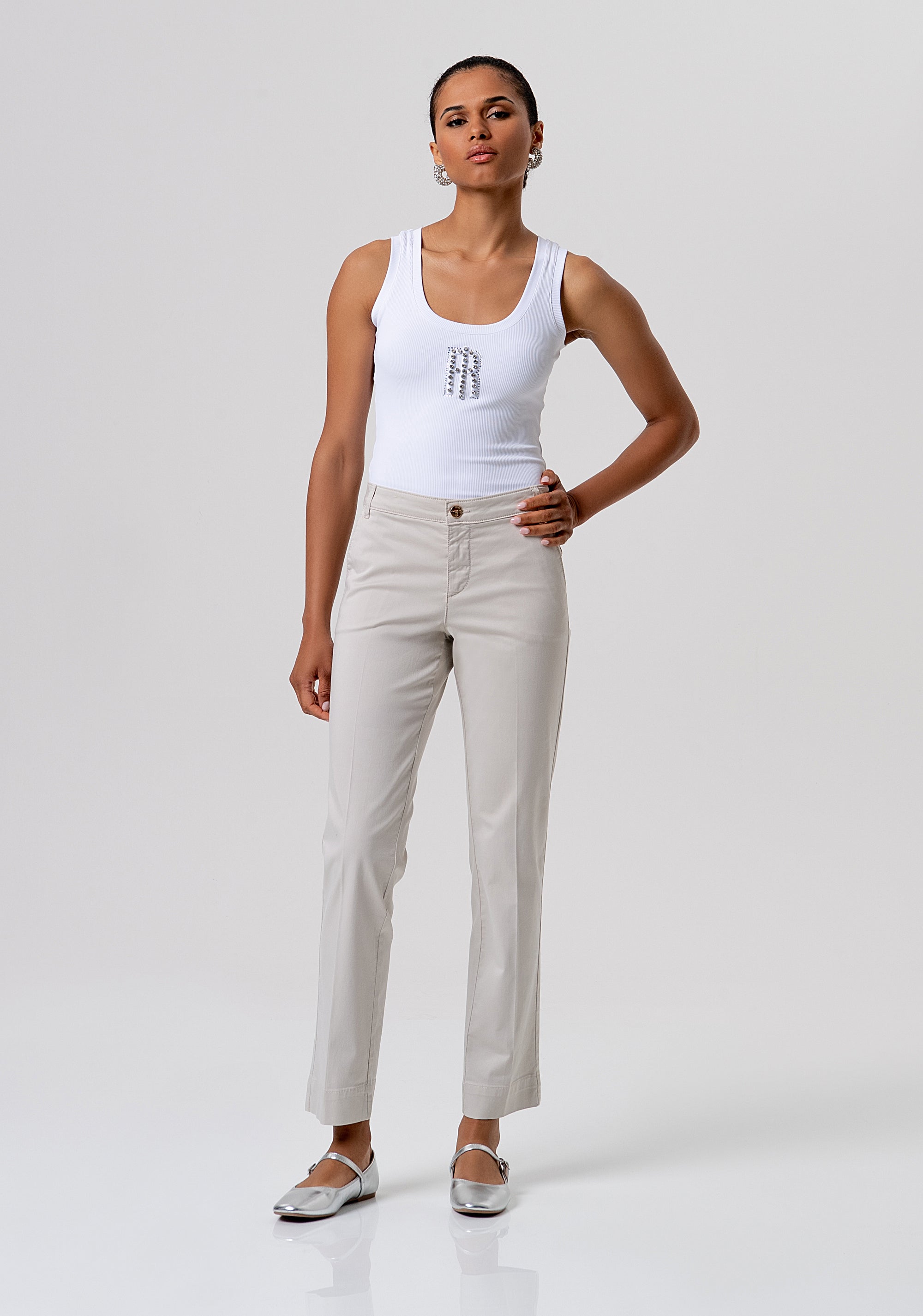 Pantalone regular modello chino in gabardina FP26SV4001W42001-251 Fracomina