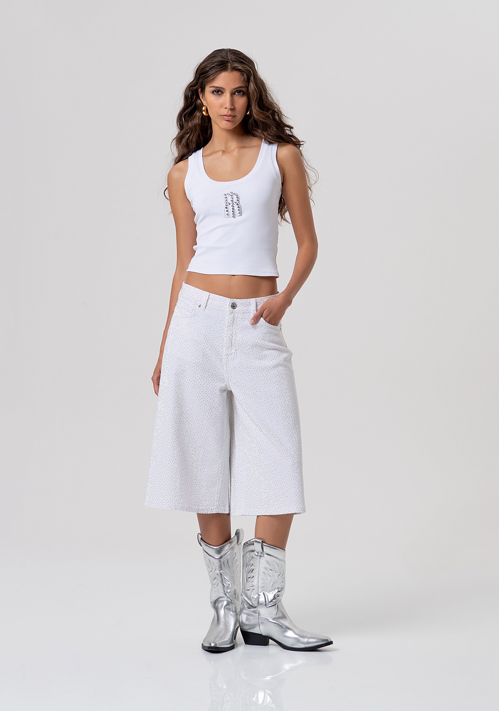 Bermuda regular in tessuto bull stretch FP26SV6019W615R9-258 Fracomina