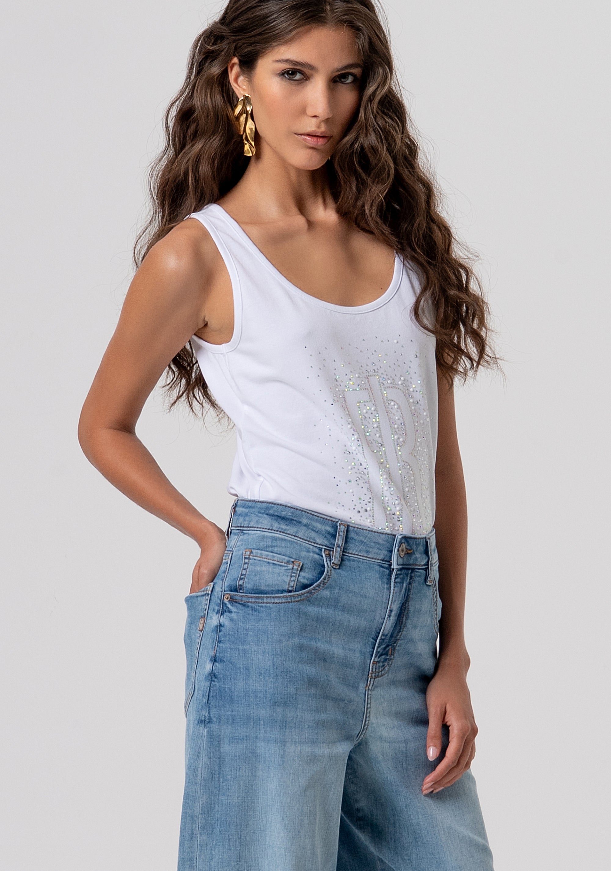 Jeans carrot balloon fit in denim con lavaggio medio FP26SVD006D45003-062 Fracomina