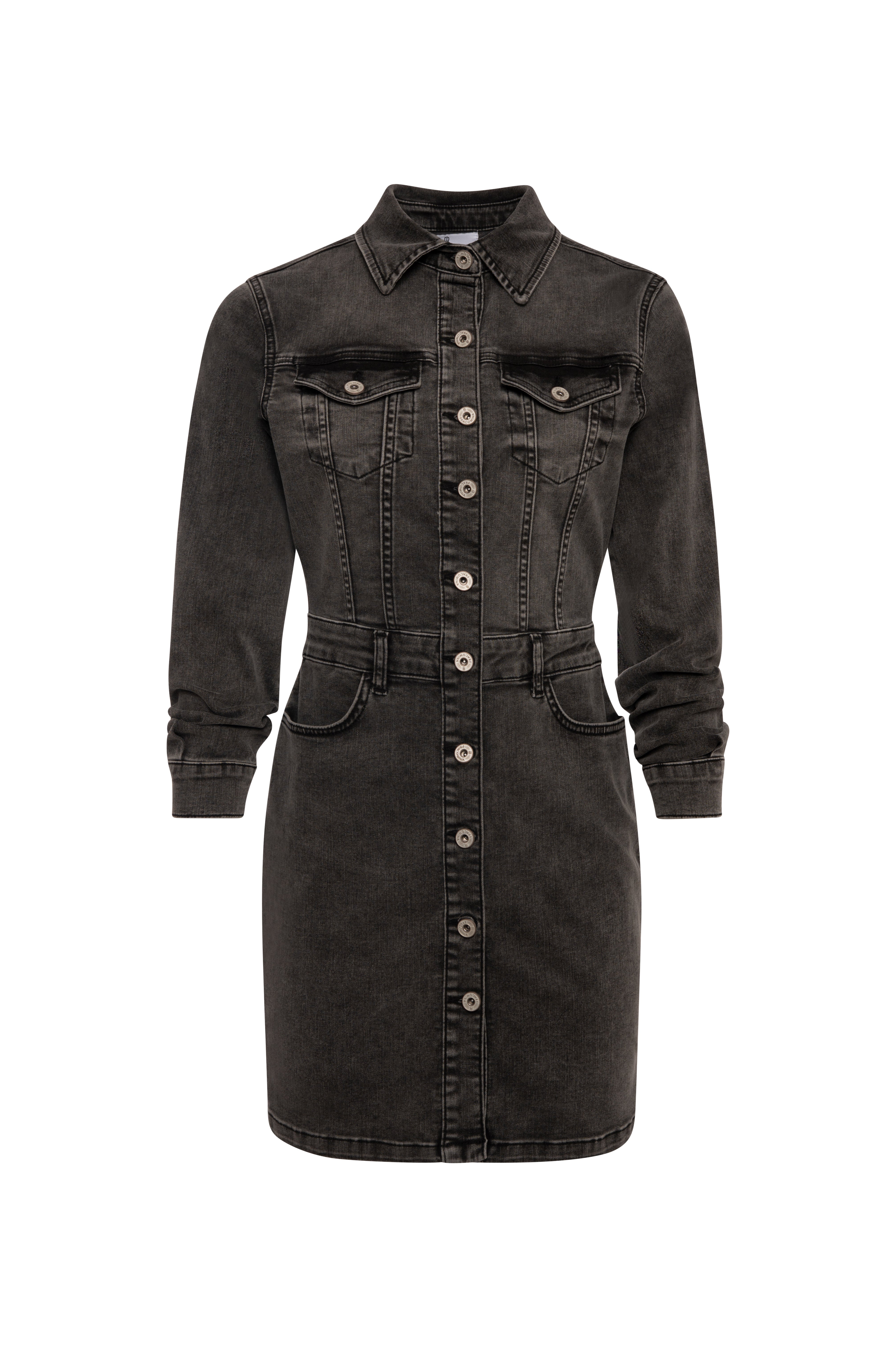 Abito slim modello chemisier in denim black con lavaggio medio FP26WD4010D40493-KH9 Fracomina