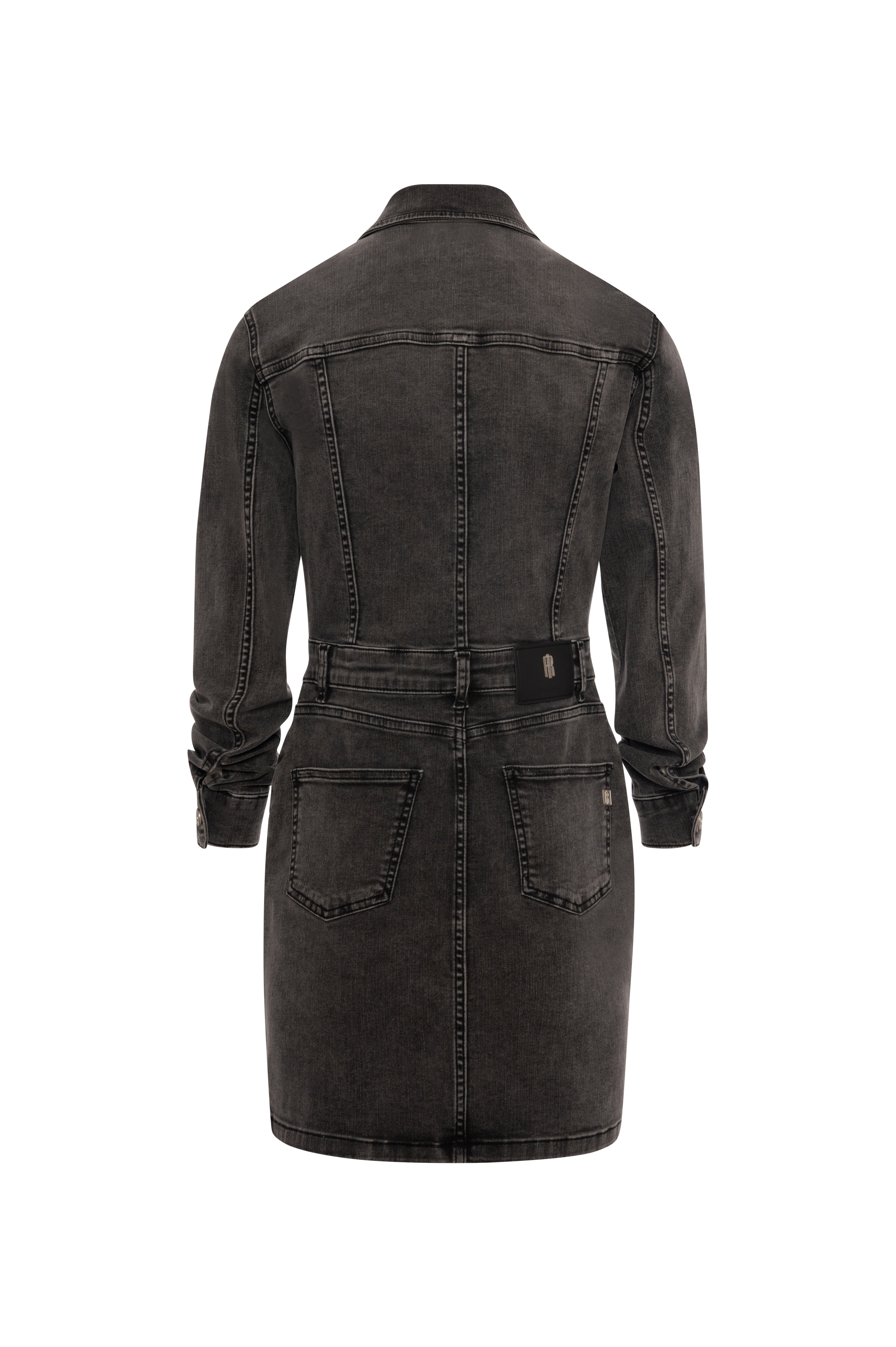 Abito slim modello chemisier in denim black con lavaggio medio FP26WD4010D40493-KH9 Fracomina