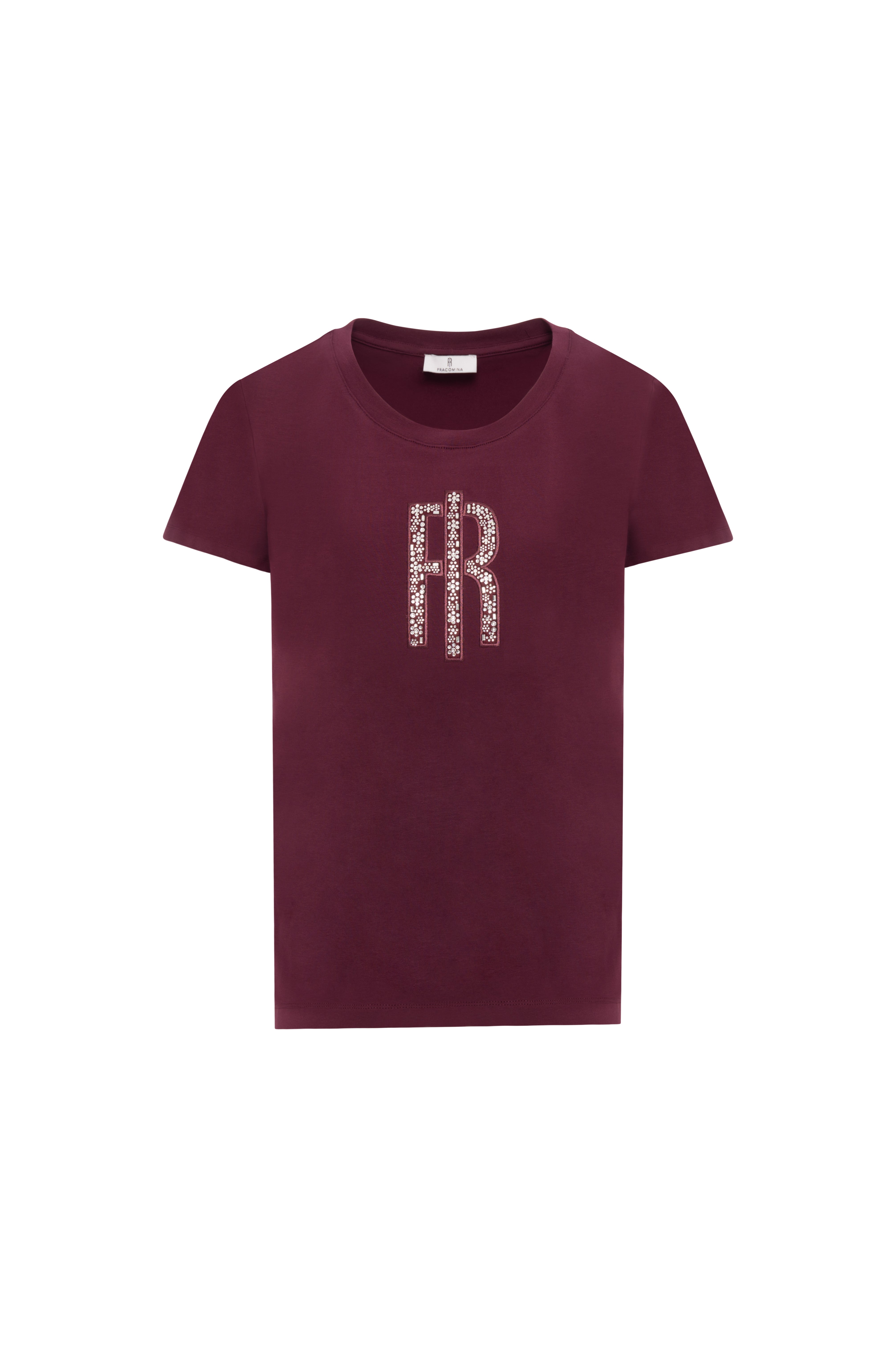T-shirt slim in jersey di cotone stretch FP26WT3002J401N5-KF4 Fracomina