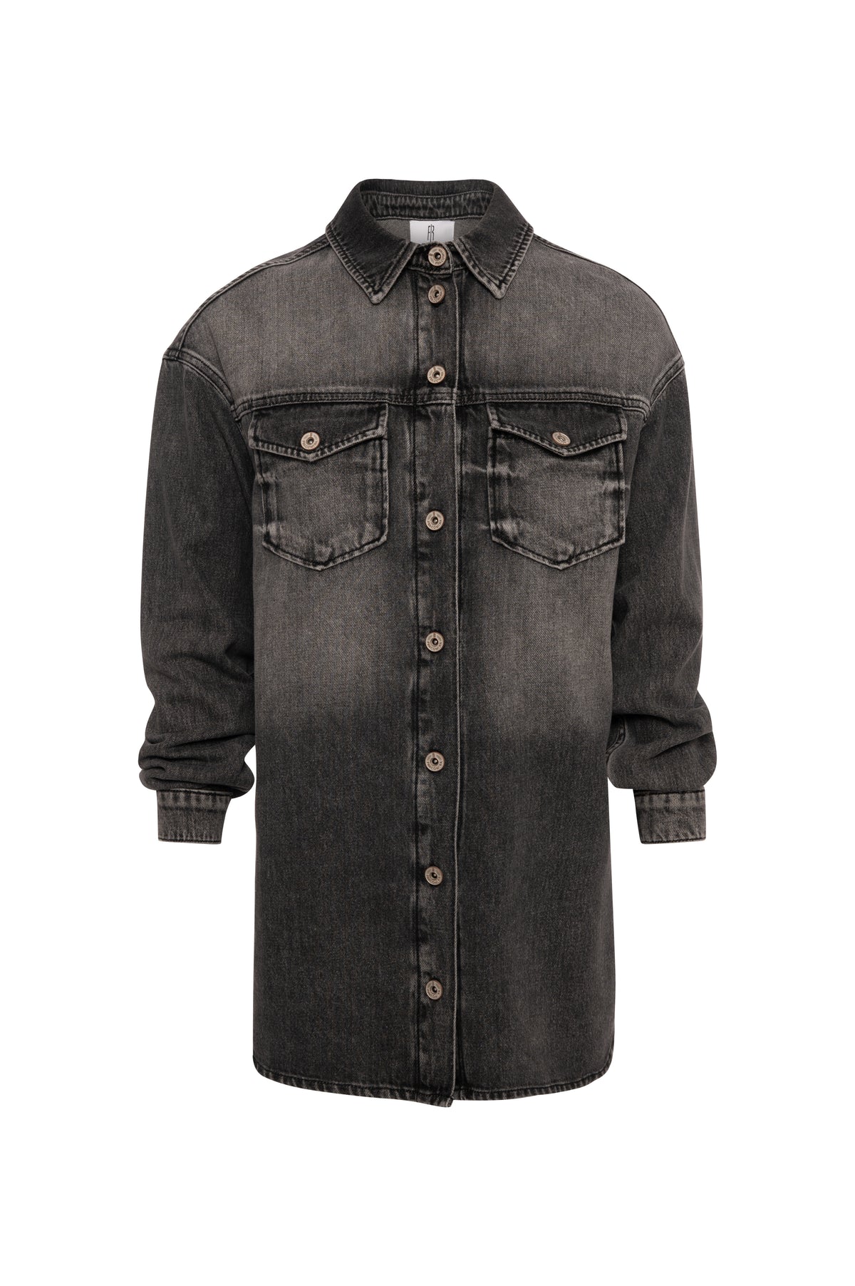 Camicia over lunga in denim black con lavaggio medio FP26WT6021D41993-KH9 Fracomina