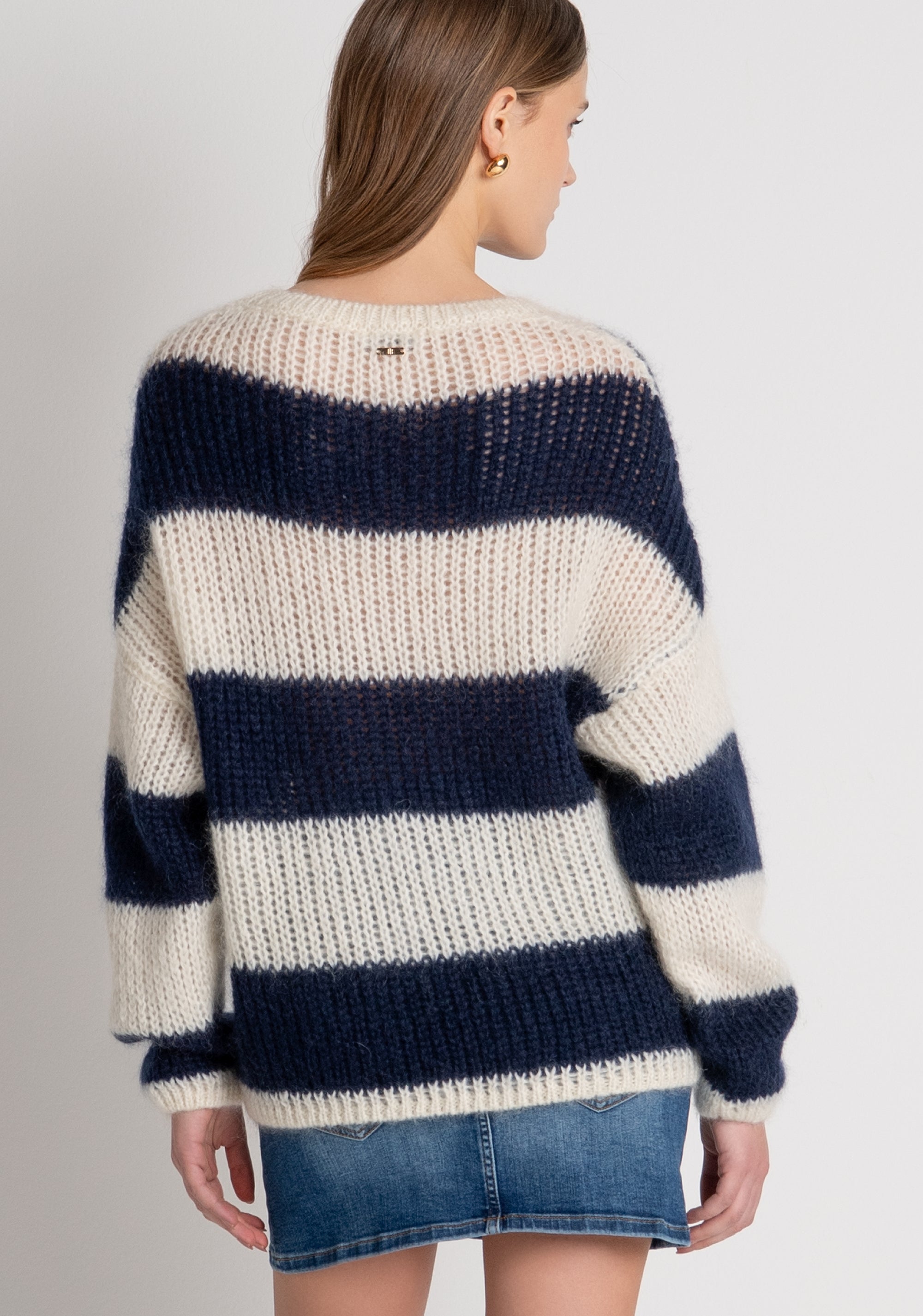 Maglia regular a righe con lana e mohair FP26WT7045K566N8 FRACOMINA