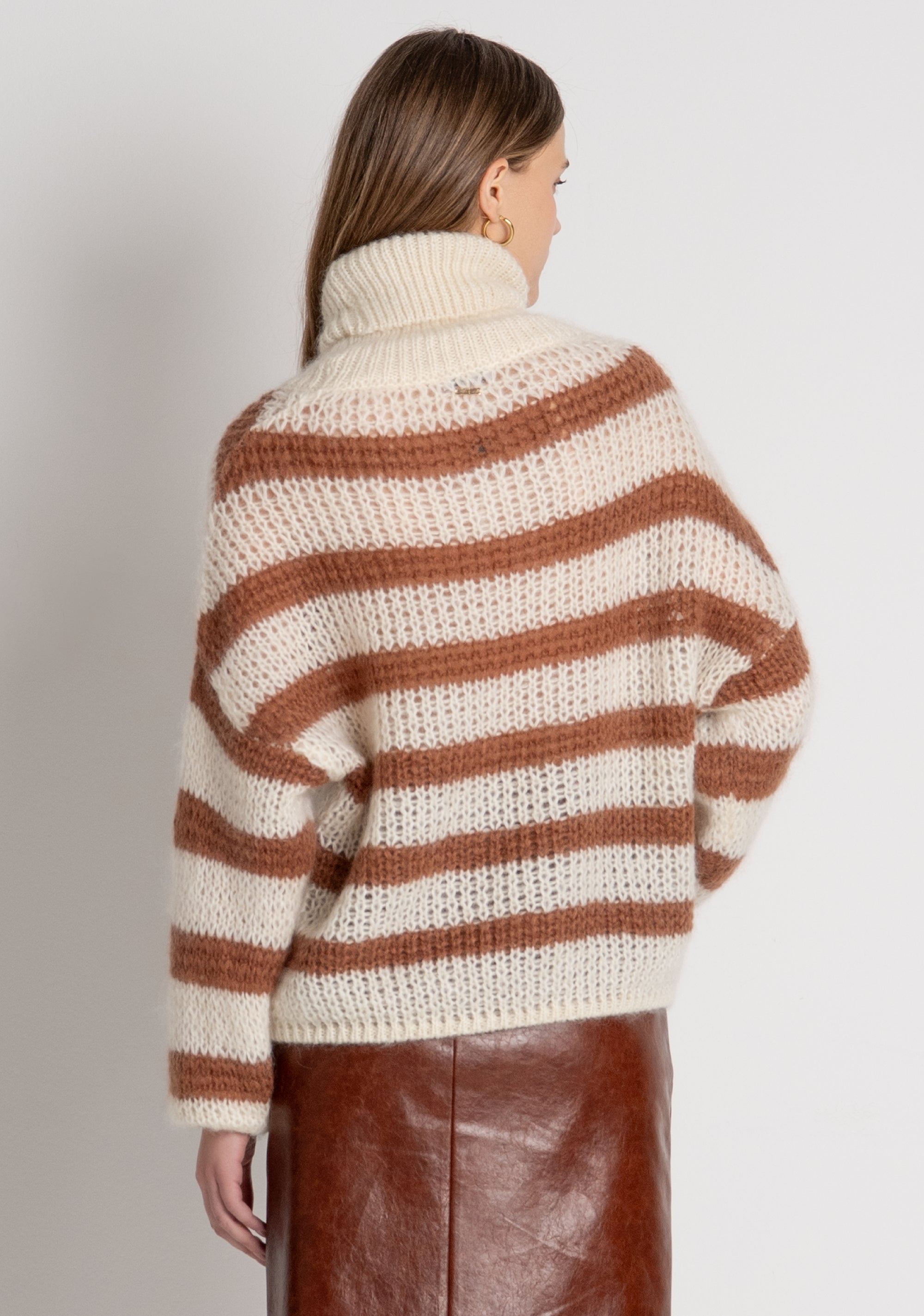 Maglia regular a righe con lana e mohair FP26WT7046K566N8 FRACOMINA