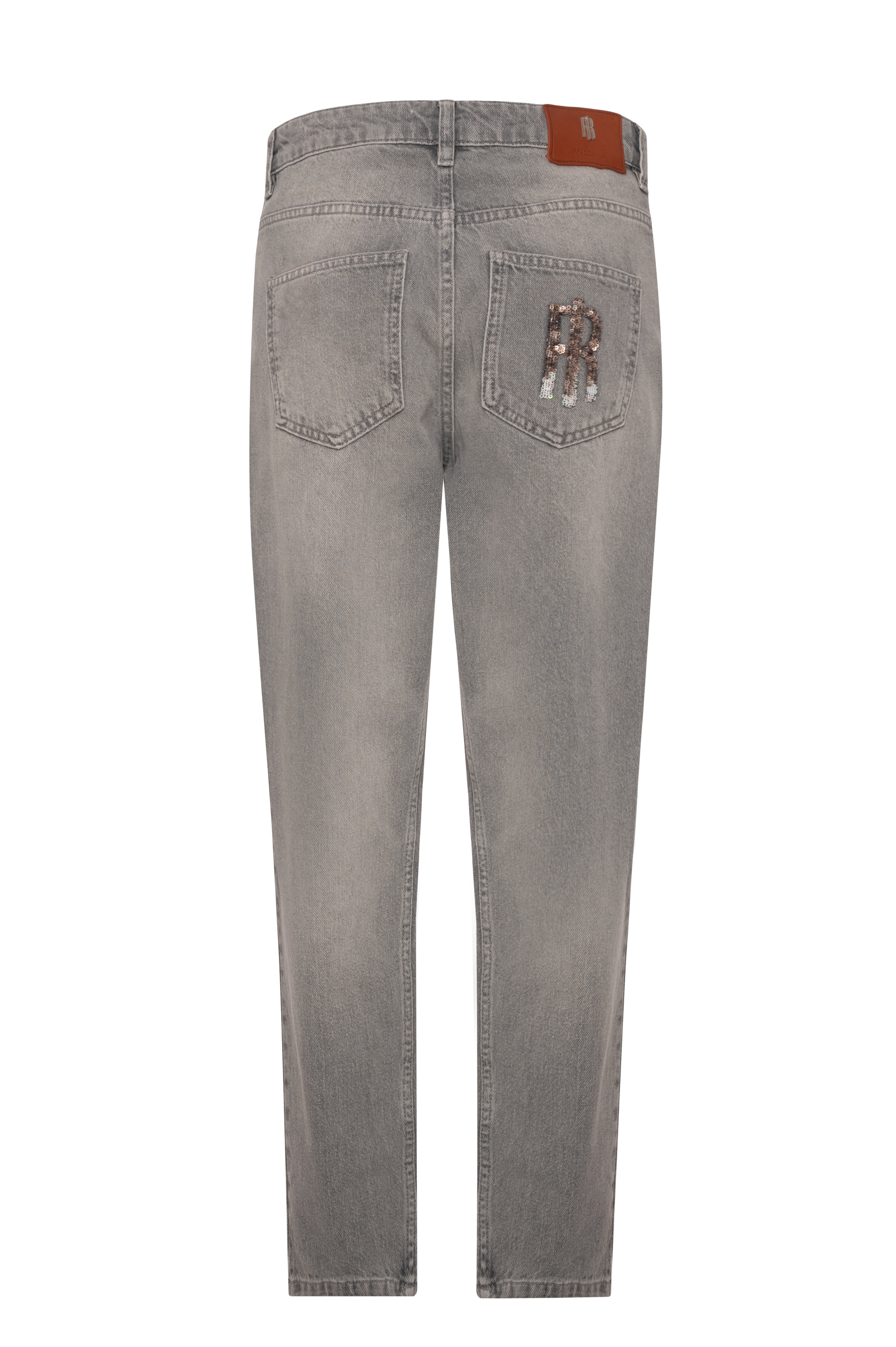 Jeans regular mom fit in denim grigio con lavaggio chiaro FRACOMINA — immagine 2 di 3