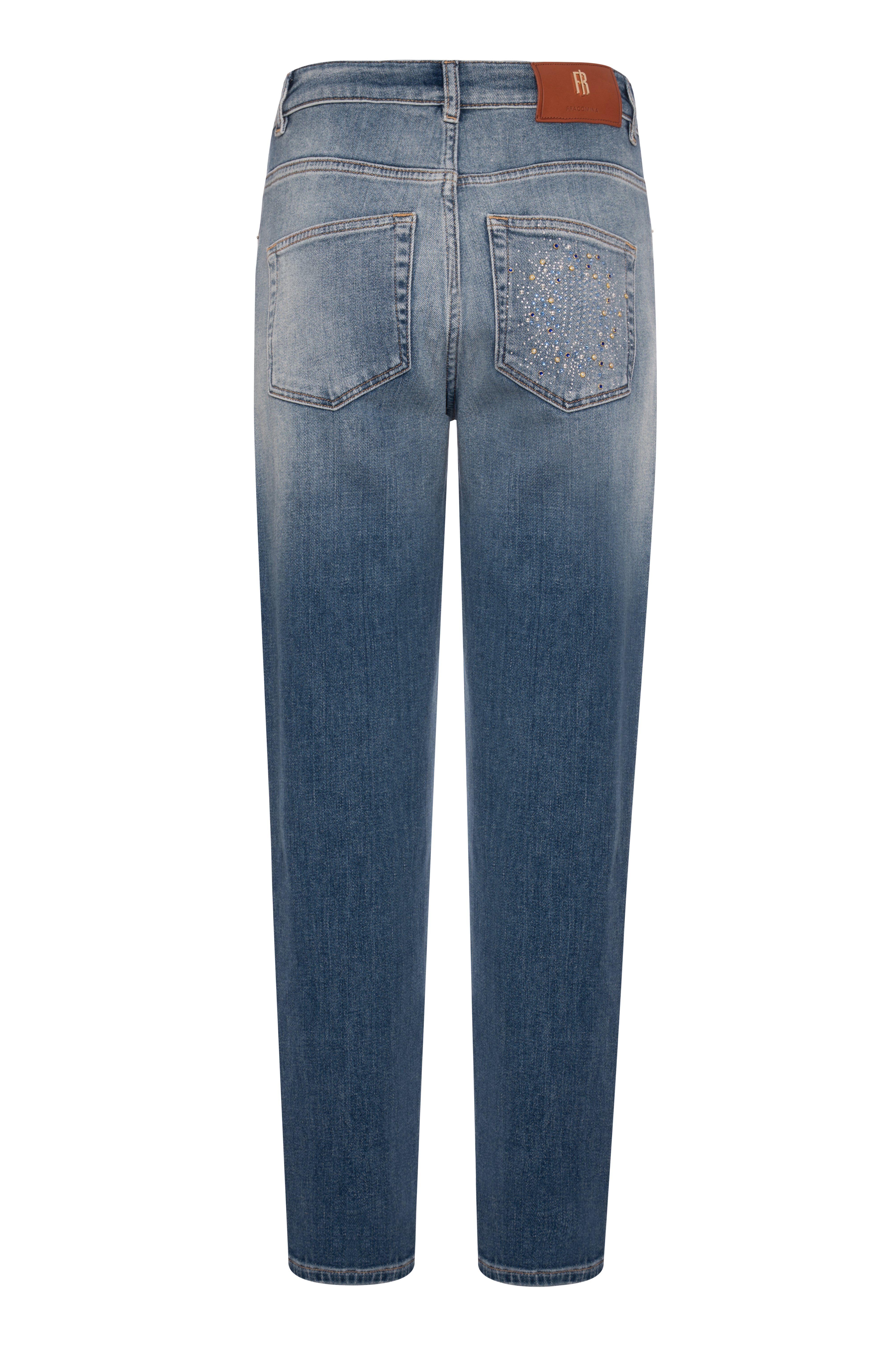 Jeans regular mom fit in denim con lavaggio medio strong FRACOMINA — immagine 2 di 3