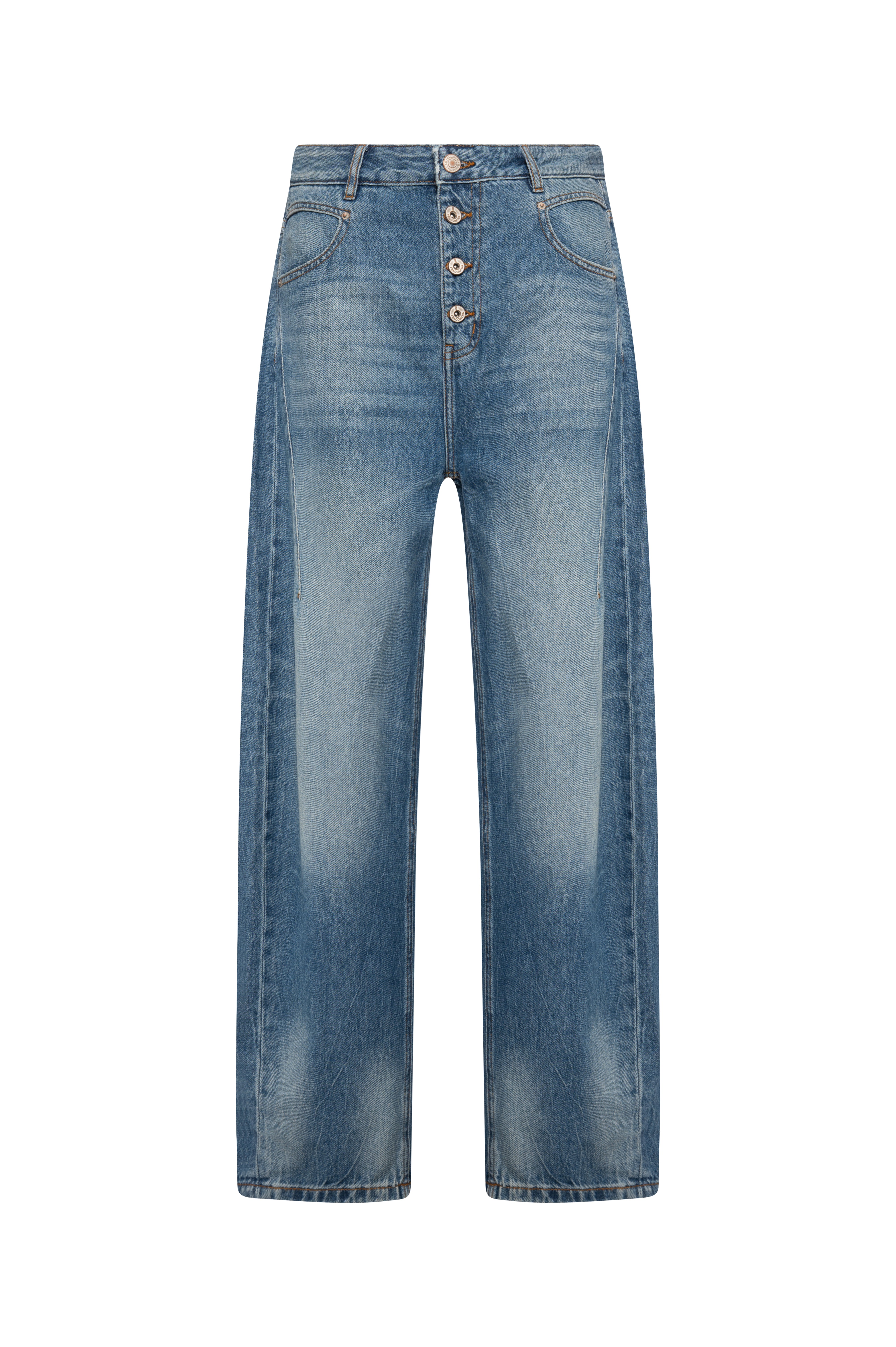 Jeans carrot in denim con lavaggio medio FRACOMINA — immagine 1 di 2