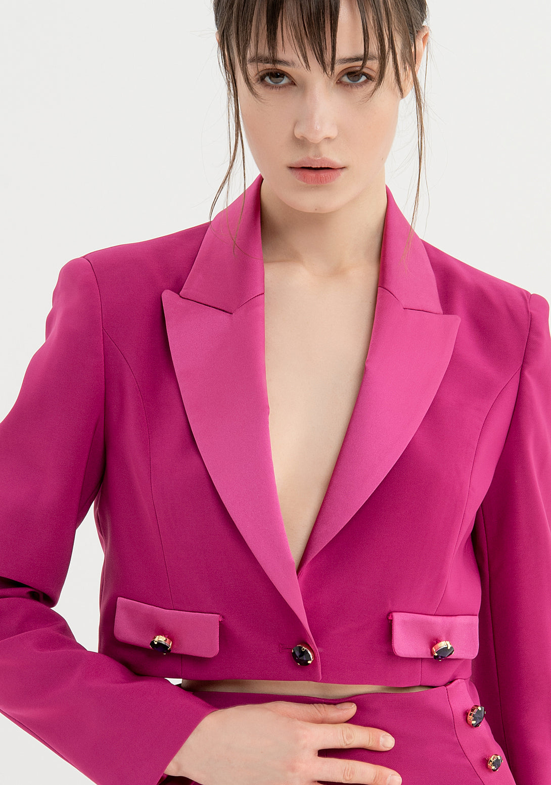 Blazer regular cropped monopetto FQ23WJ1001W42901 Fracomina