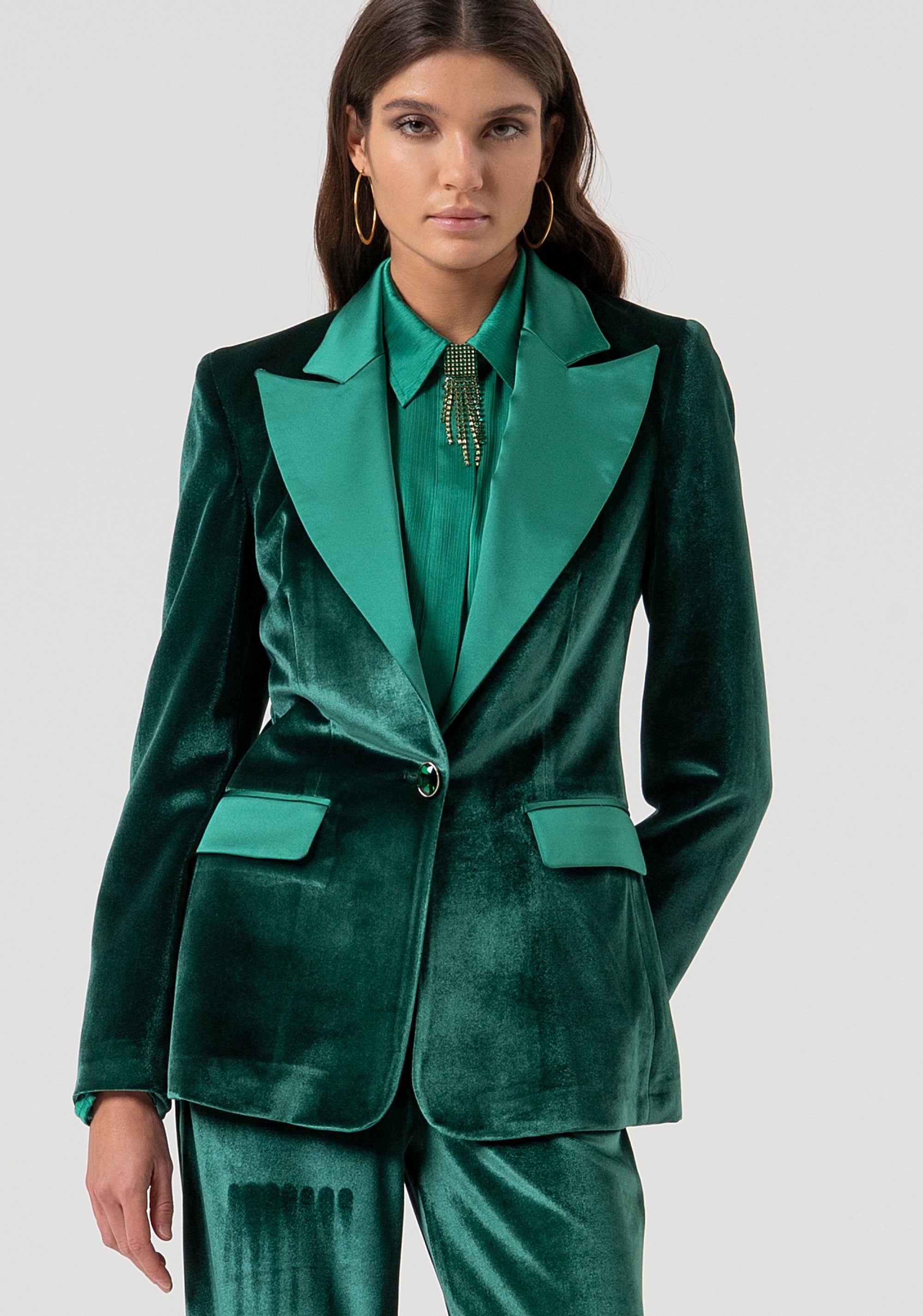 Blazer regular monopetto in velluto FQ25WJ2002W59601-T70 Fracomina