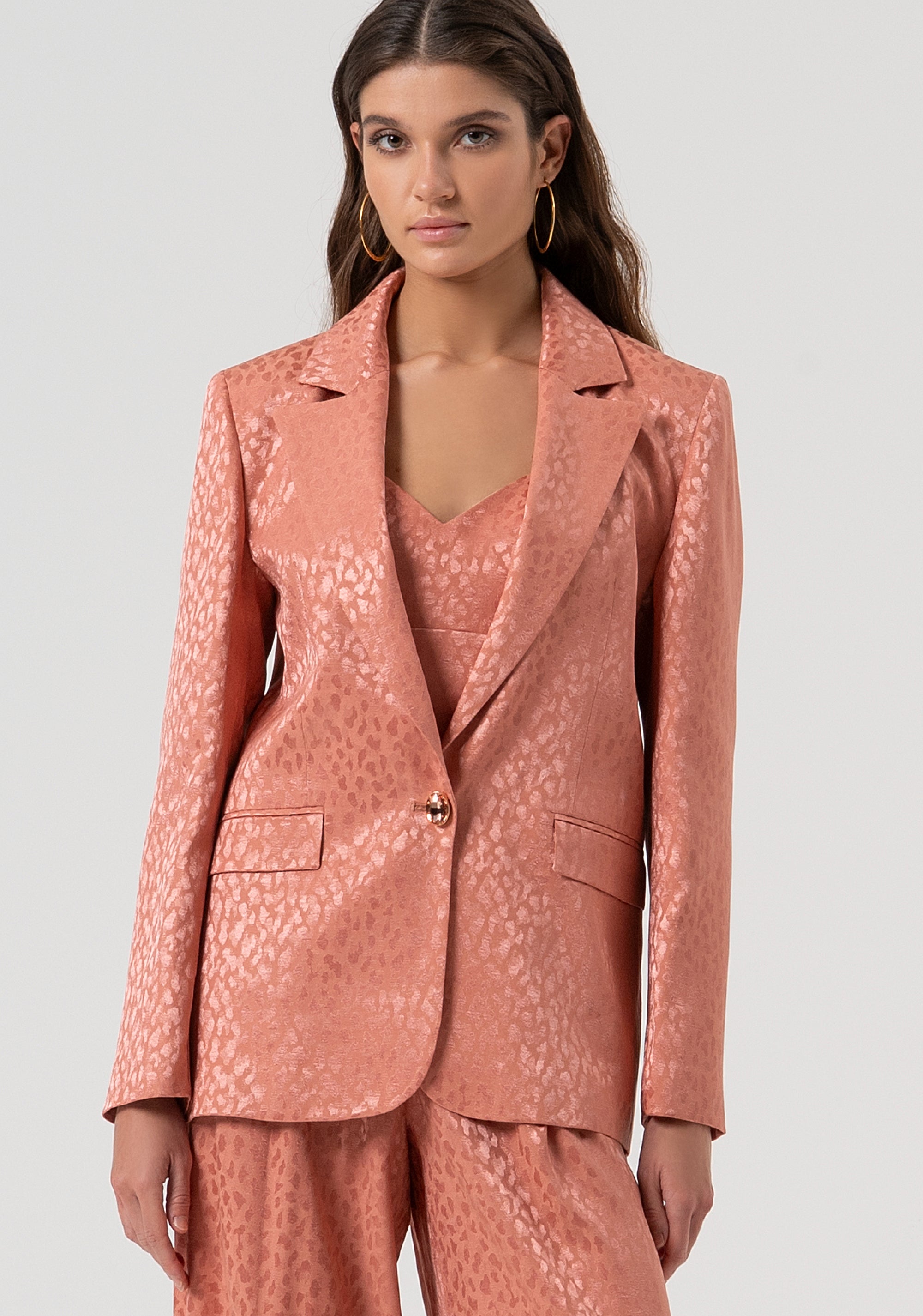 Blazer over monopetto in jacquard animalier FQ25WJ3003W705F8-S67 Fracomina