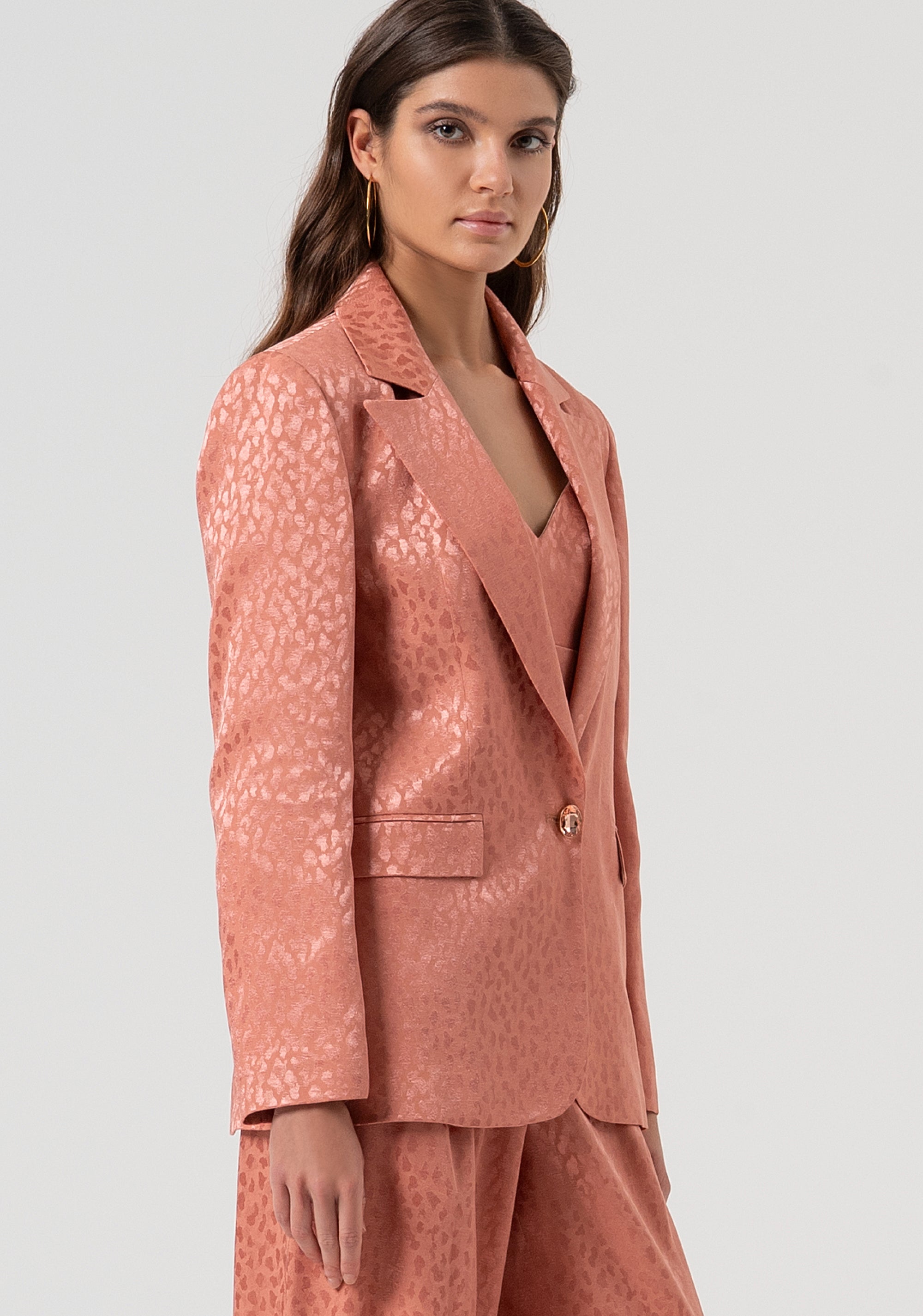 Blazer over monopetto in jacquard animalier FQ25WJ3003W705F8-S67 Fracomina