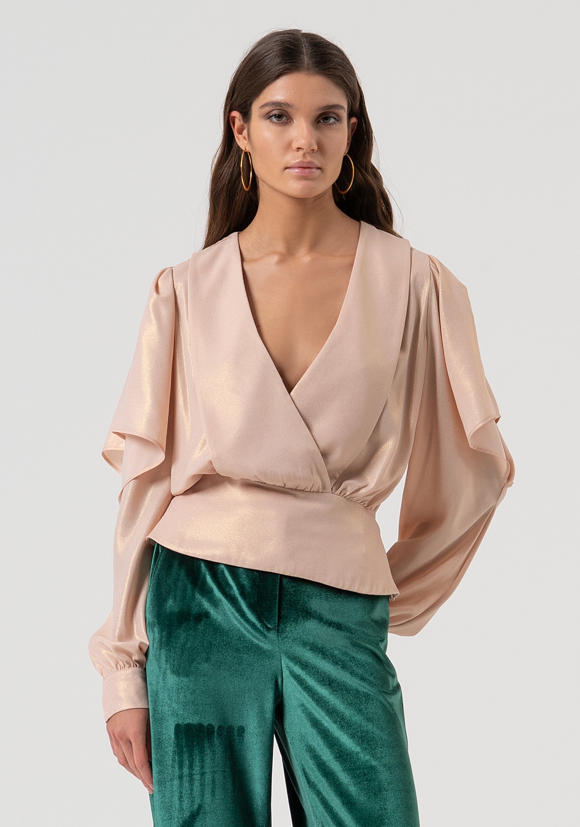 Blusa regular in georgette con glitter FQ25WT1005W412L9-H06 Fracomina
