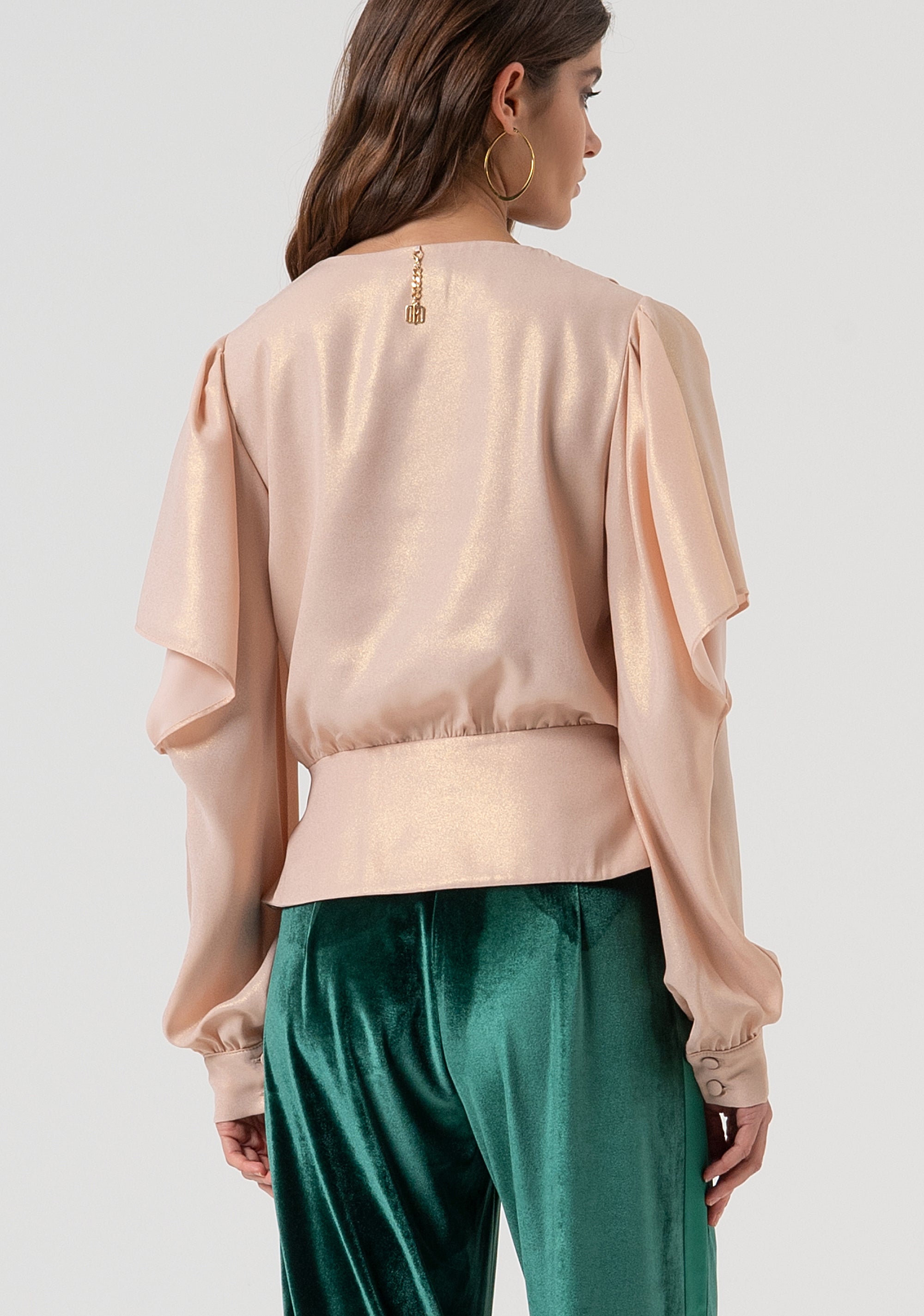 Blusa regular in georgette con glitter FQ25WT1005W412L9-H06 Fracomina