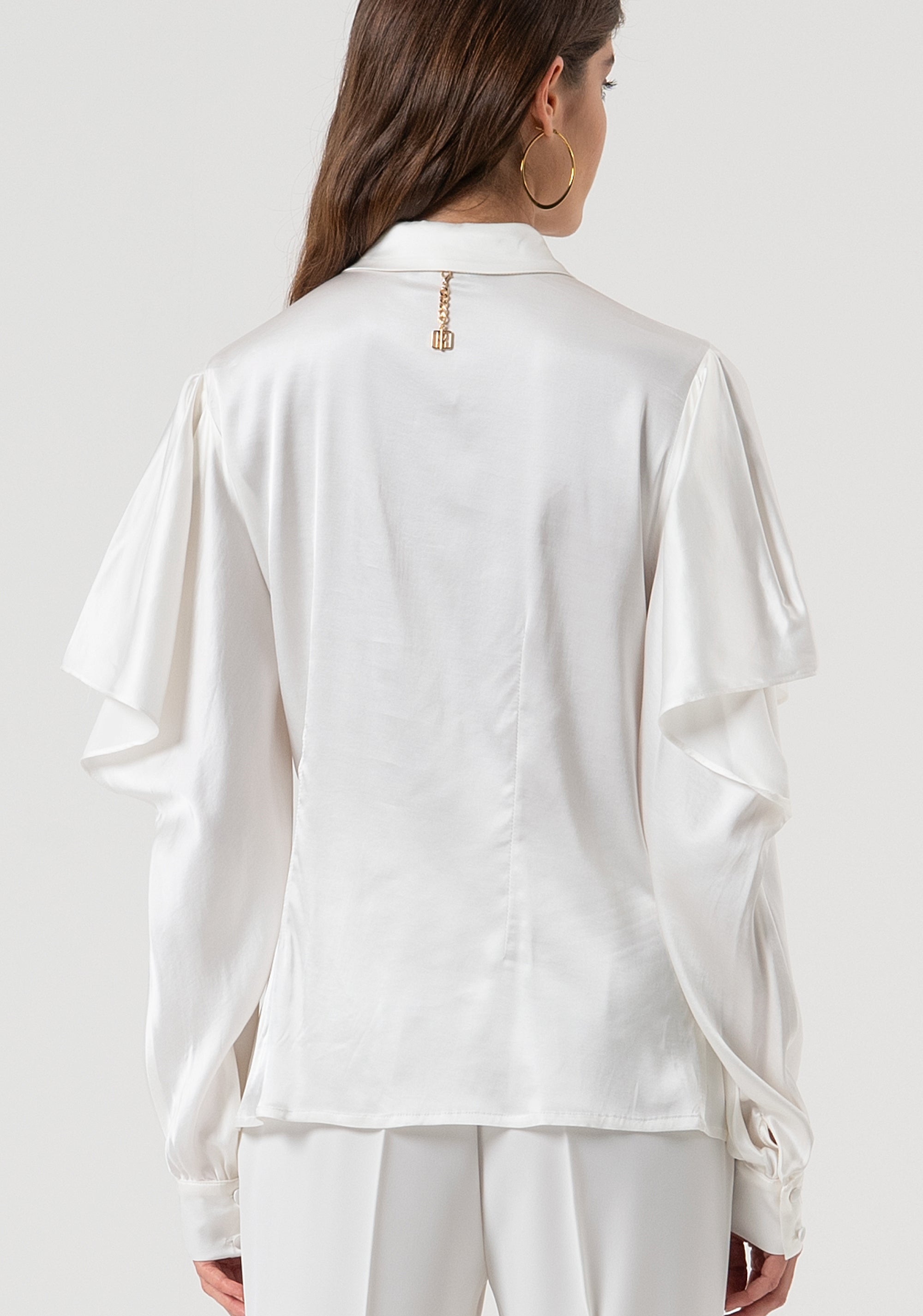 Camicia regular con accessorio gioiello sul collo FQ25WT6005W45801-278 Fracomina