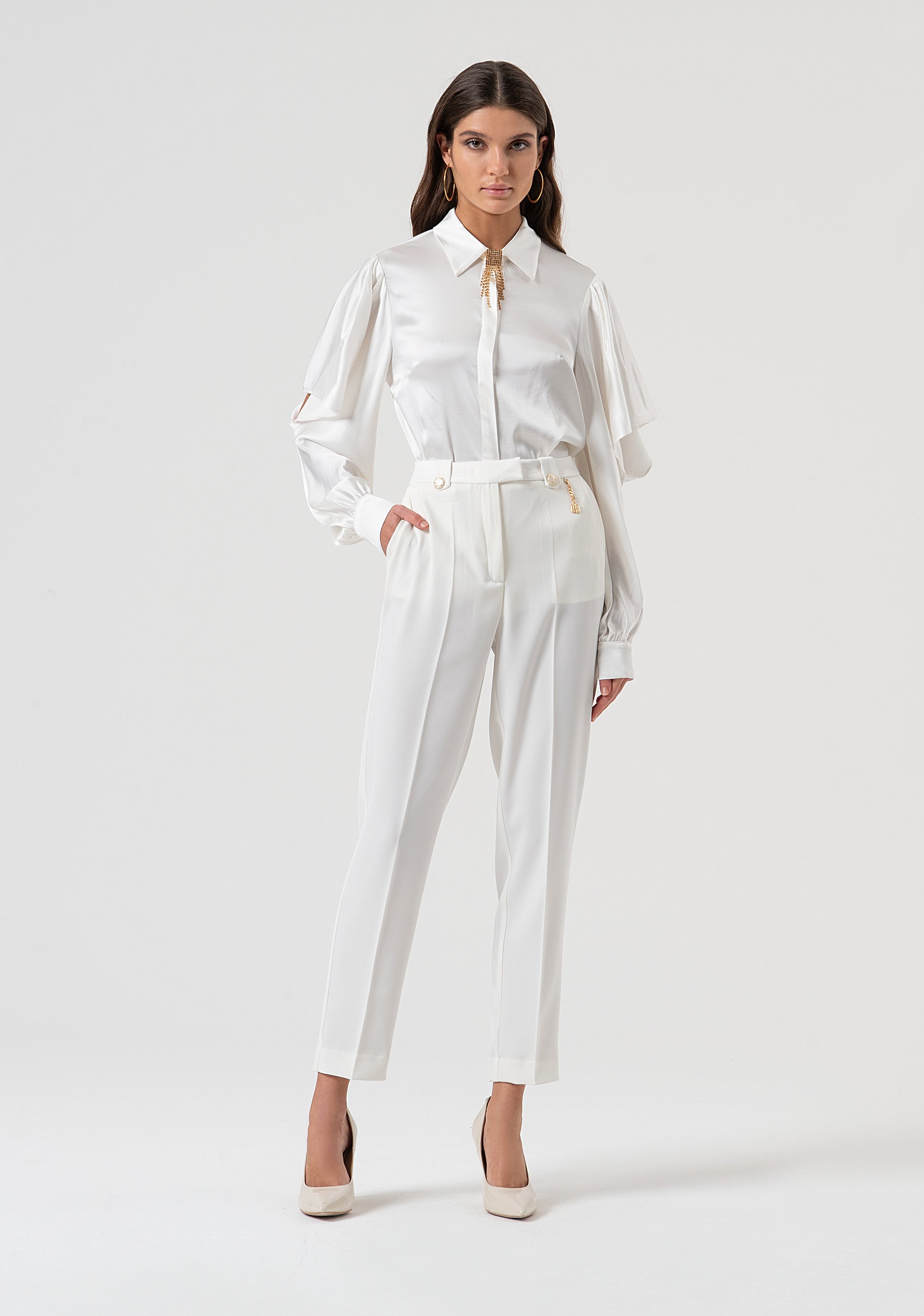 Pantaloni regular a sigaretta in tessuto stretch FQ25WV2002W47601-278 Fracomina