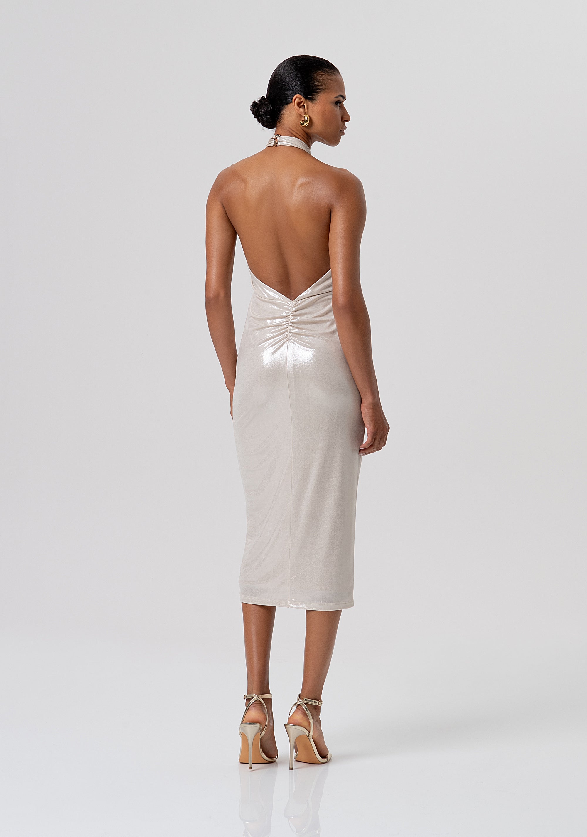 Abito senza maniche slim midi in tessuto spalmato FQ26SD2005W798Y7-150 Fracomina