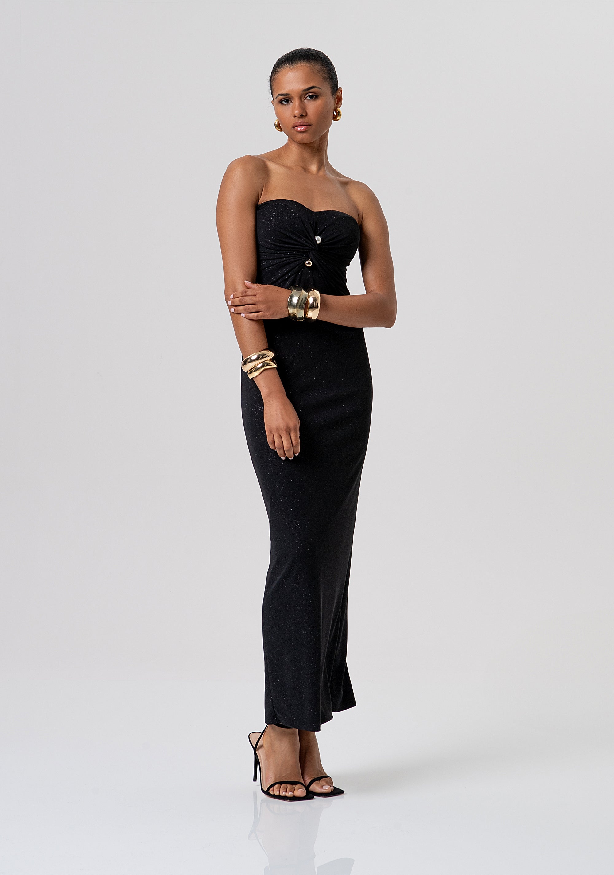 Abito slim senza maniche lungo in tessuto con glitter FQ26SD3004W79801-053 Fracomina