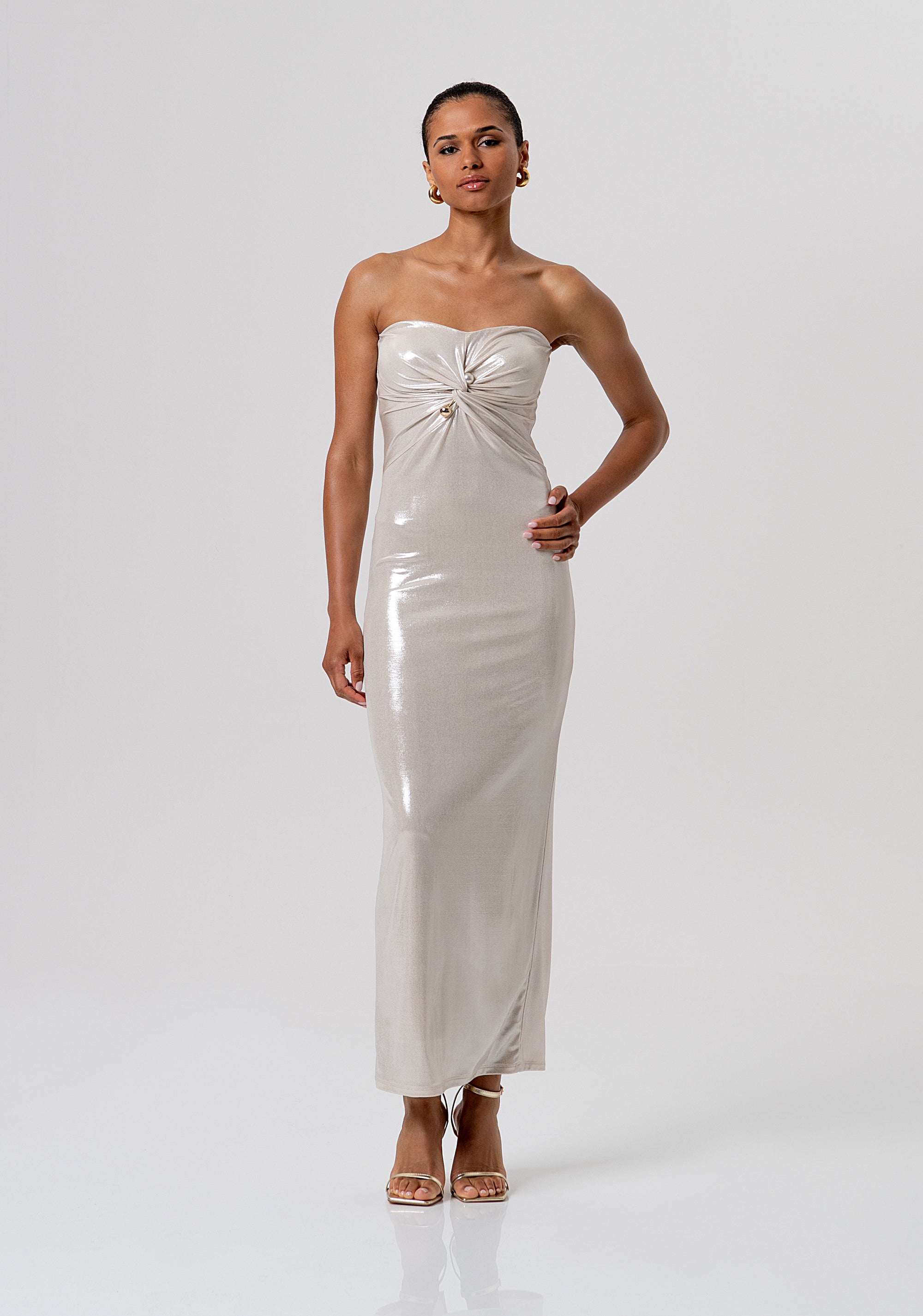 Abito slim senza maniche lungo in tessuto spalmato FQ26SD3004W798Y7-150 Fracomina