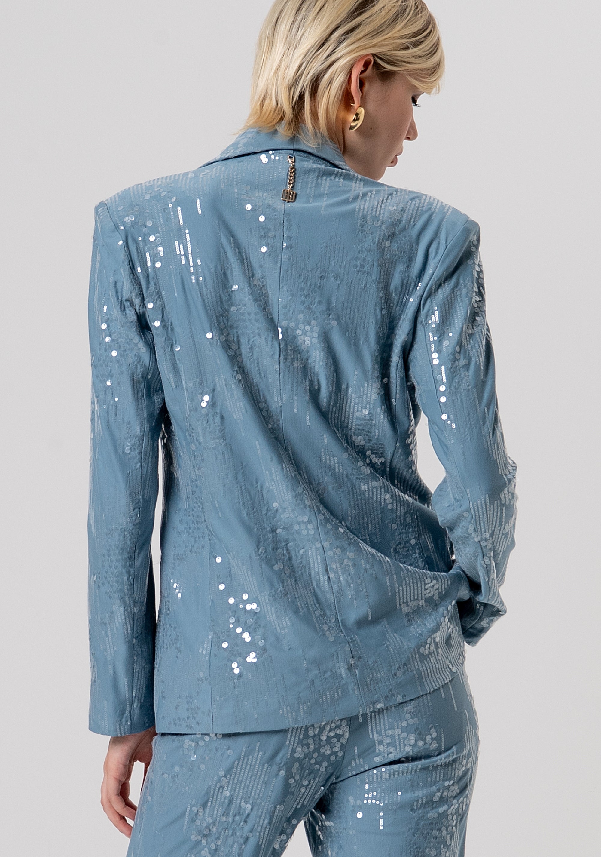 Blazer regular monopetto in tessuto con paillettes FQ26SJ3002W498N6-C33 Fracomina