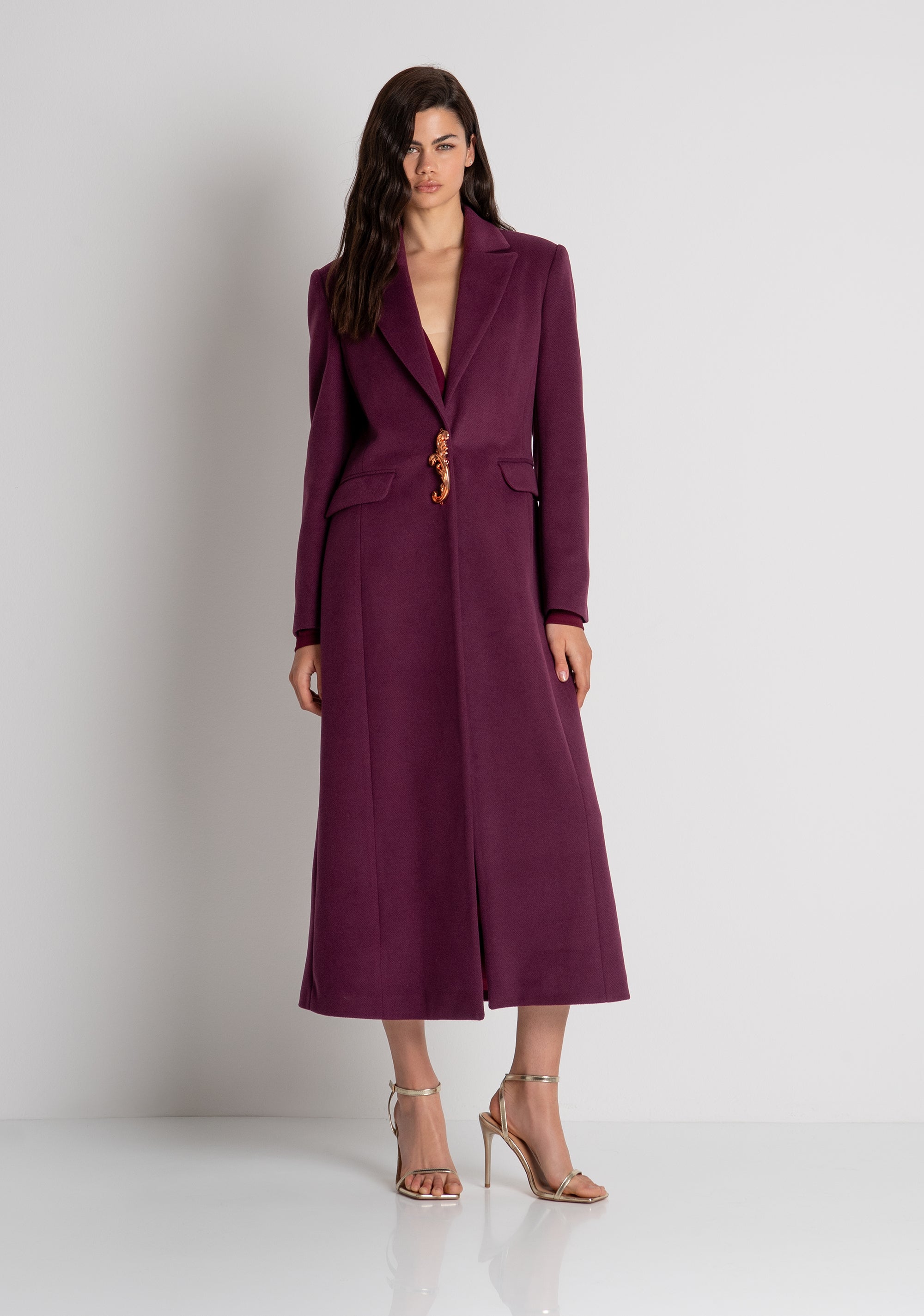 LONG COAT BLACK FRACOMINA — immagine 2 di 3