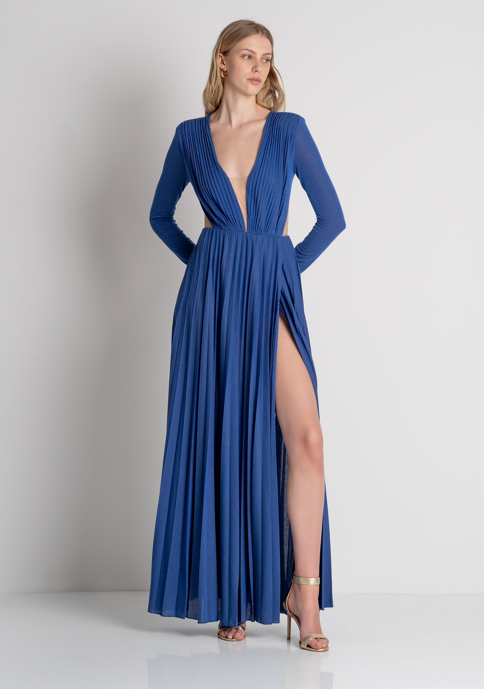 Abito regular lungo con lurex FRACOMINA — immagine 2 di 6