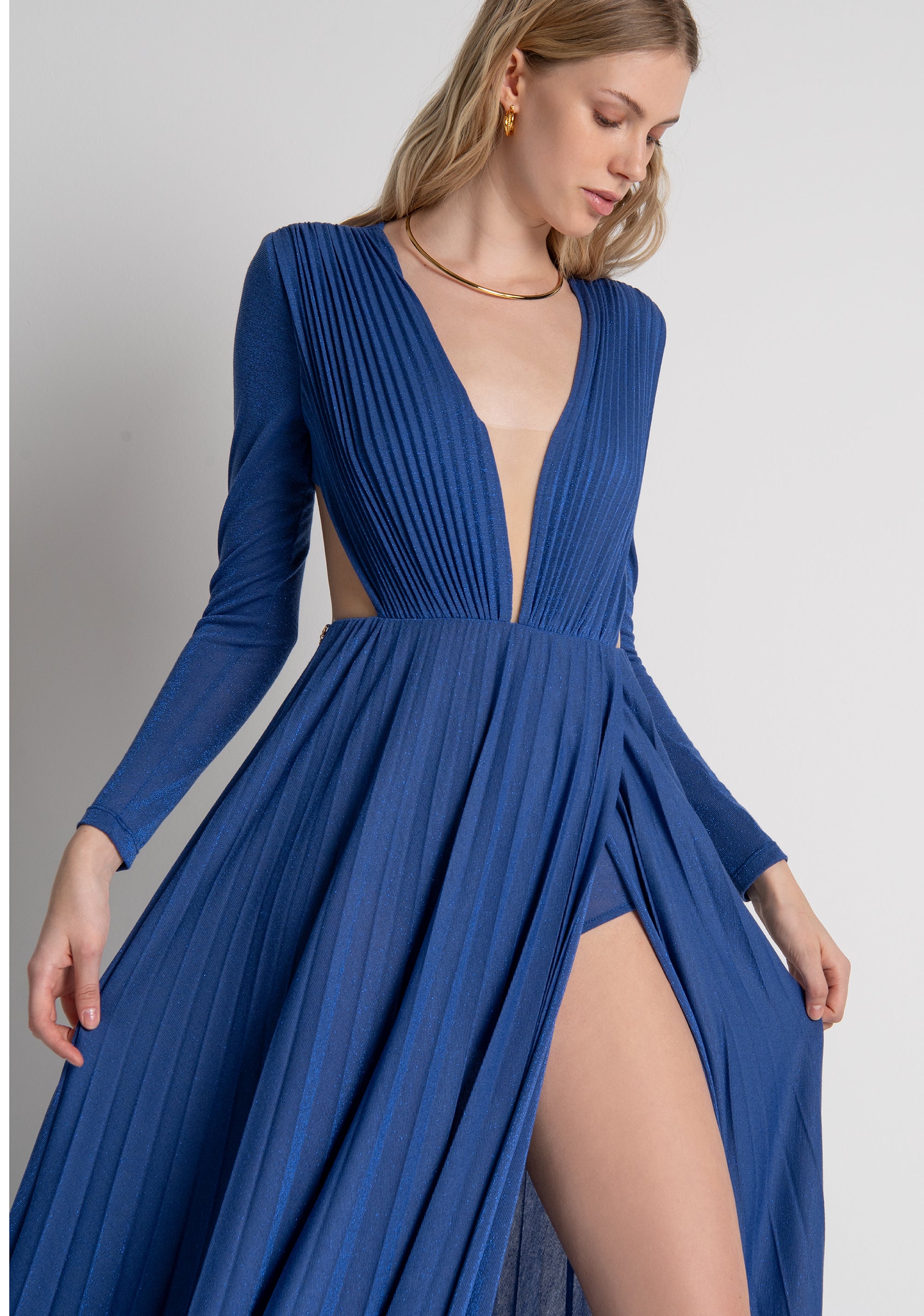 Abito regular lungo con lurex FRACOMINA — immagine 3 di 6