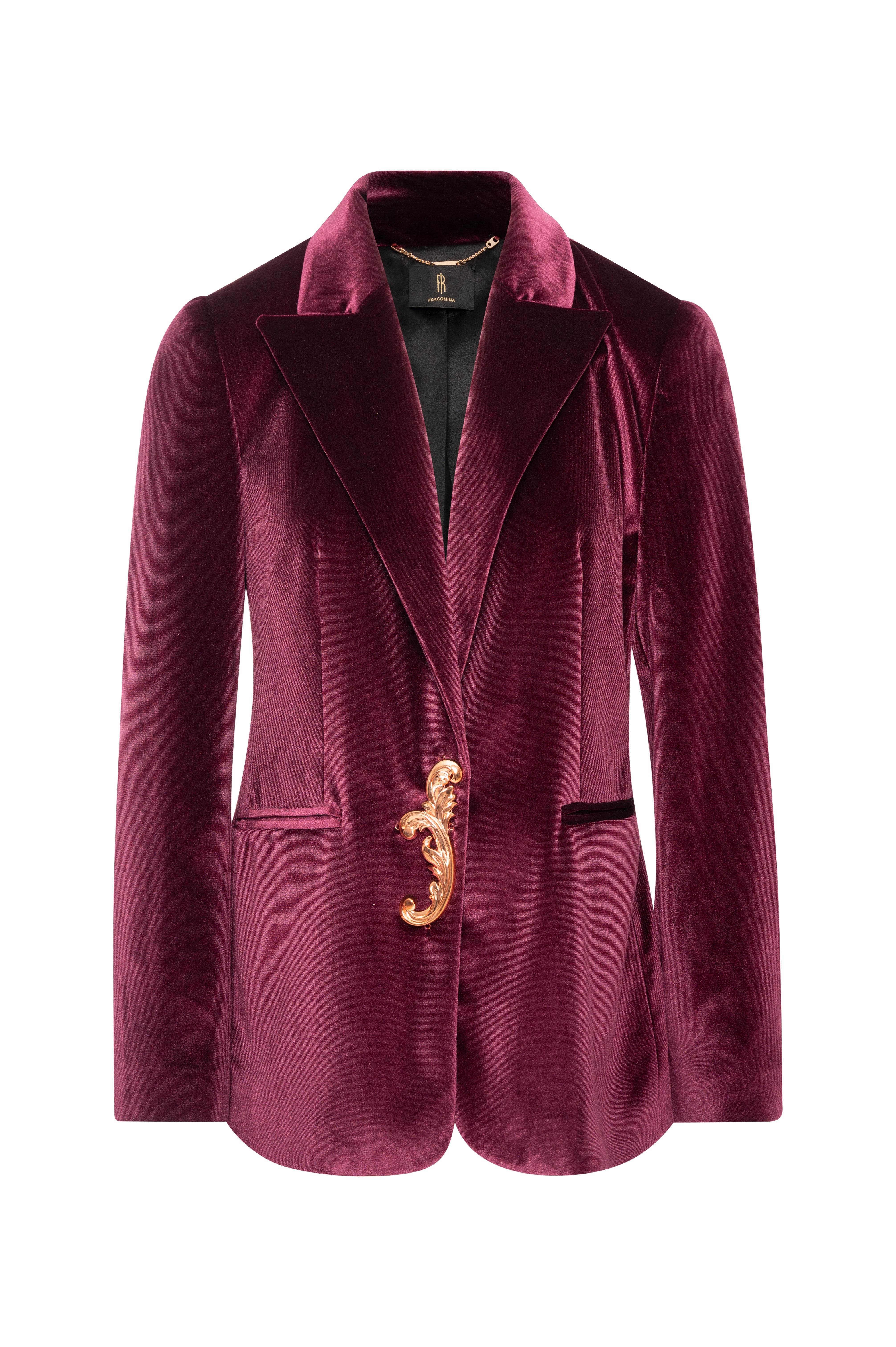 Blazer regular monopetto in velluto FRACOMINA — immagine 1 di 2