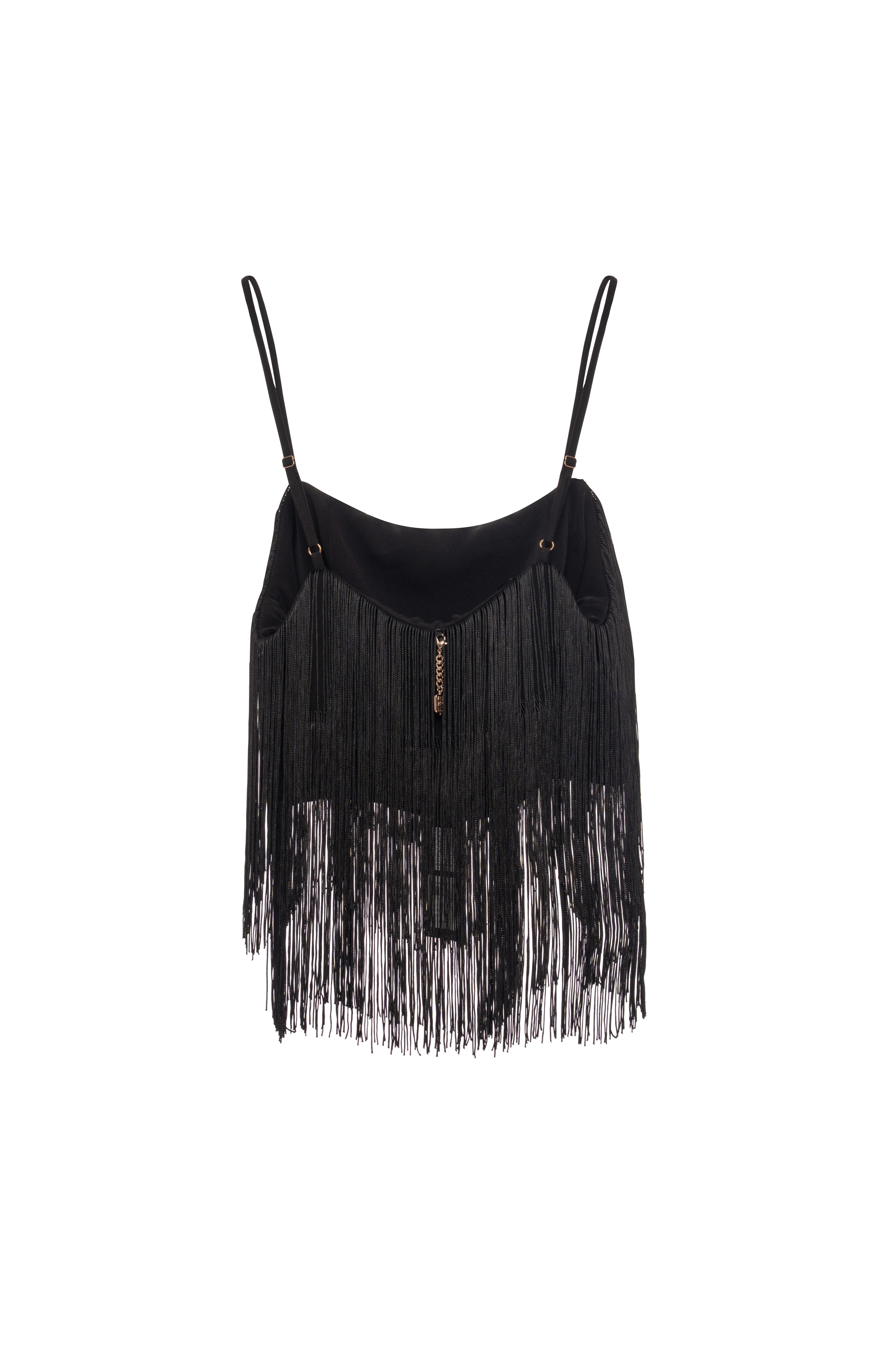 Top senza maniche cropped con frange FRACOMINA — immagine 6 di 6