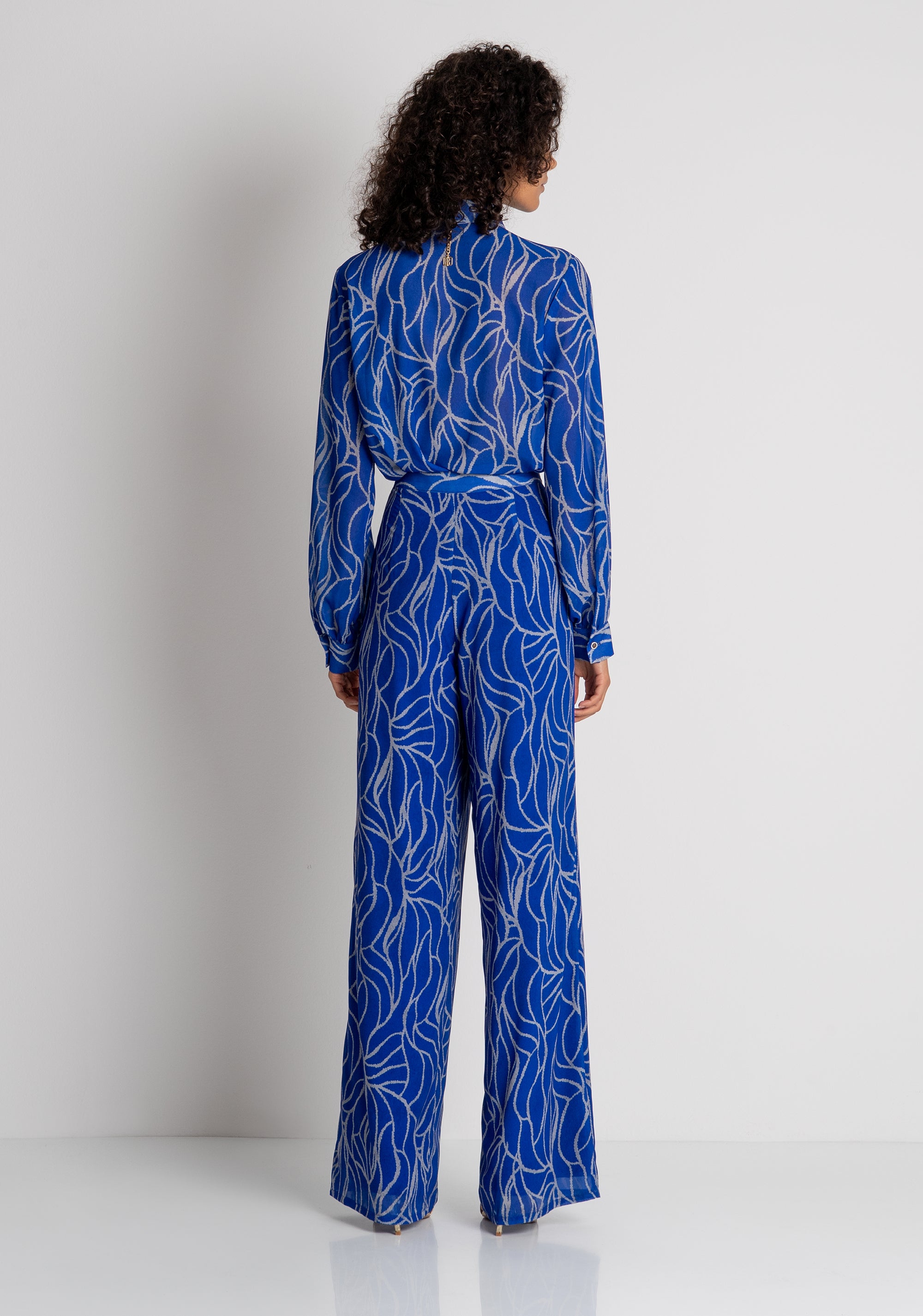 Pantalone wide a palazzo in fantasia FQ26WV3006W412K5 FRACOMINA